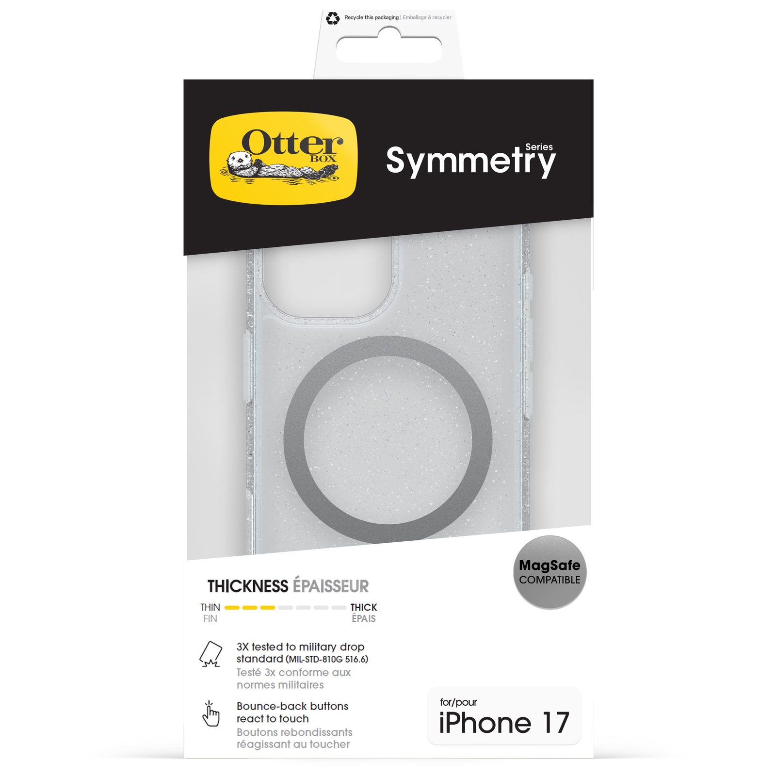 Otterbox Handyhülle »Symmetry Series Clear mit MagSafe für Apple iPhone 17« Apple iPhone 17 Backcover, Schutzhülle, Handyschutzhülle, Case, Schutzcase, stoßfest