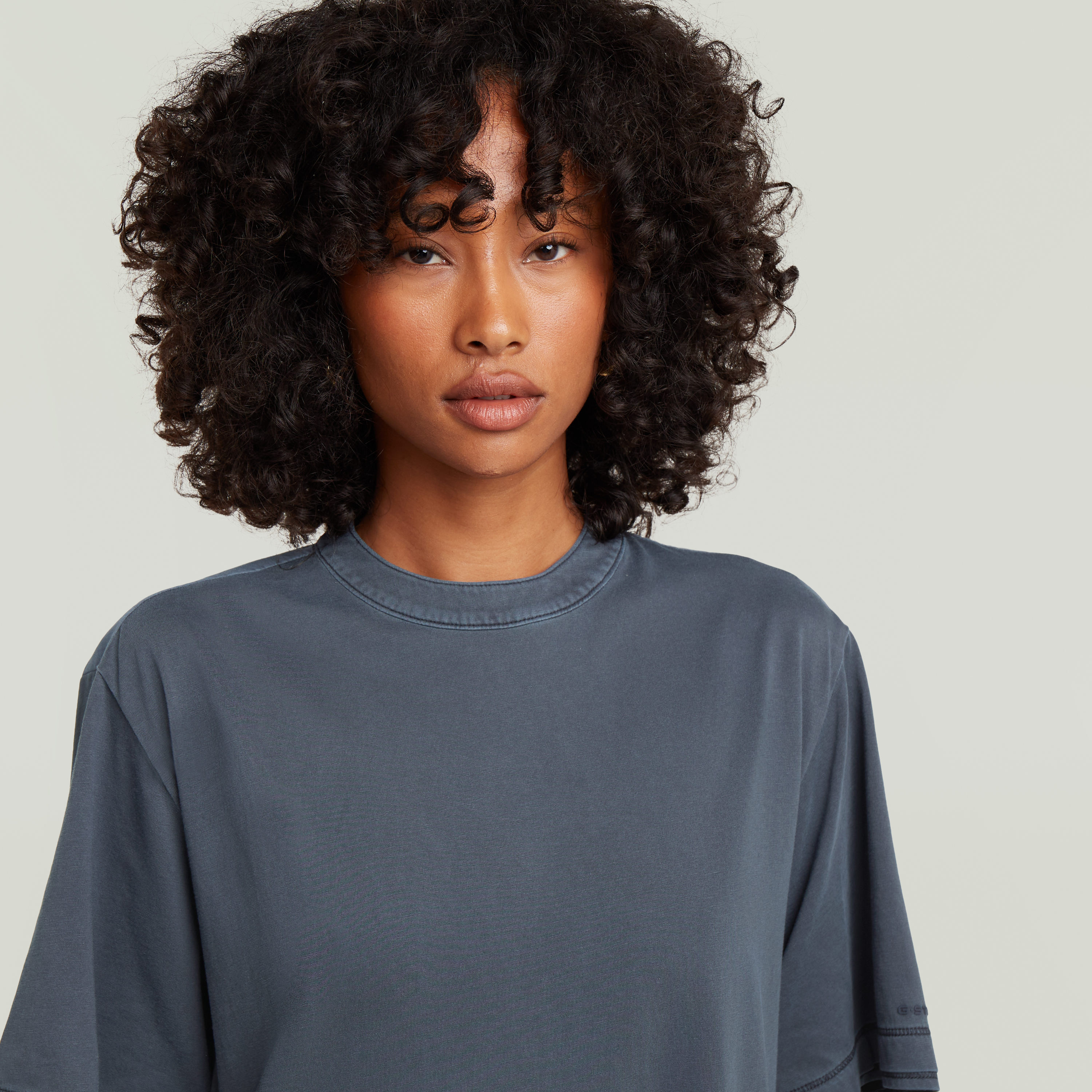 Thumbnail - G-STAR Jerseykleid "Woven Mix Washed Jersey Dress Wmn" mit Webdetails, Knopfverschluss