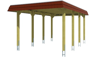 Einzelcarport »Spreewald«, Nadelholz, 285 cm, Nussbaum