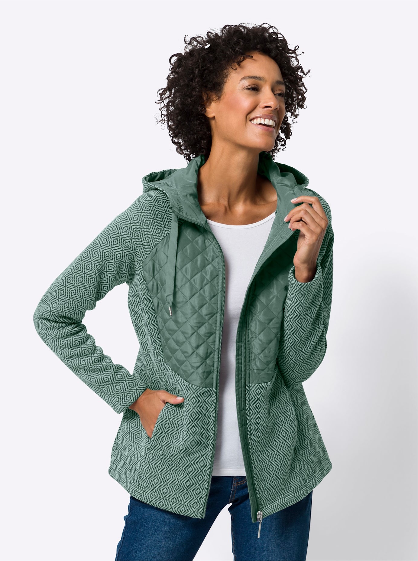 Classic Basics Langjacke, mit Kapuze