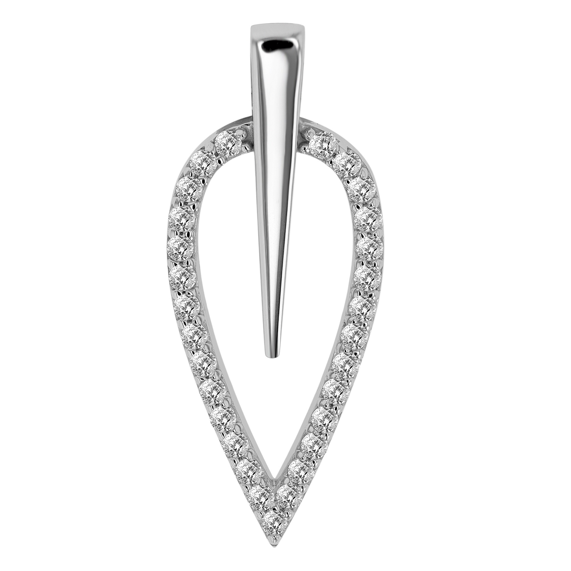 Adelia´s Kettenanhänger »Damen Anhänger Blatt aus 925 Silber mit Zirkonia«