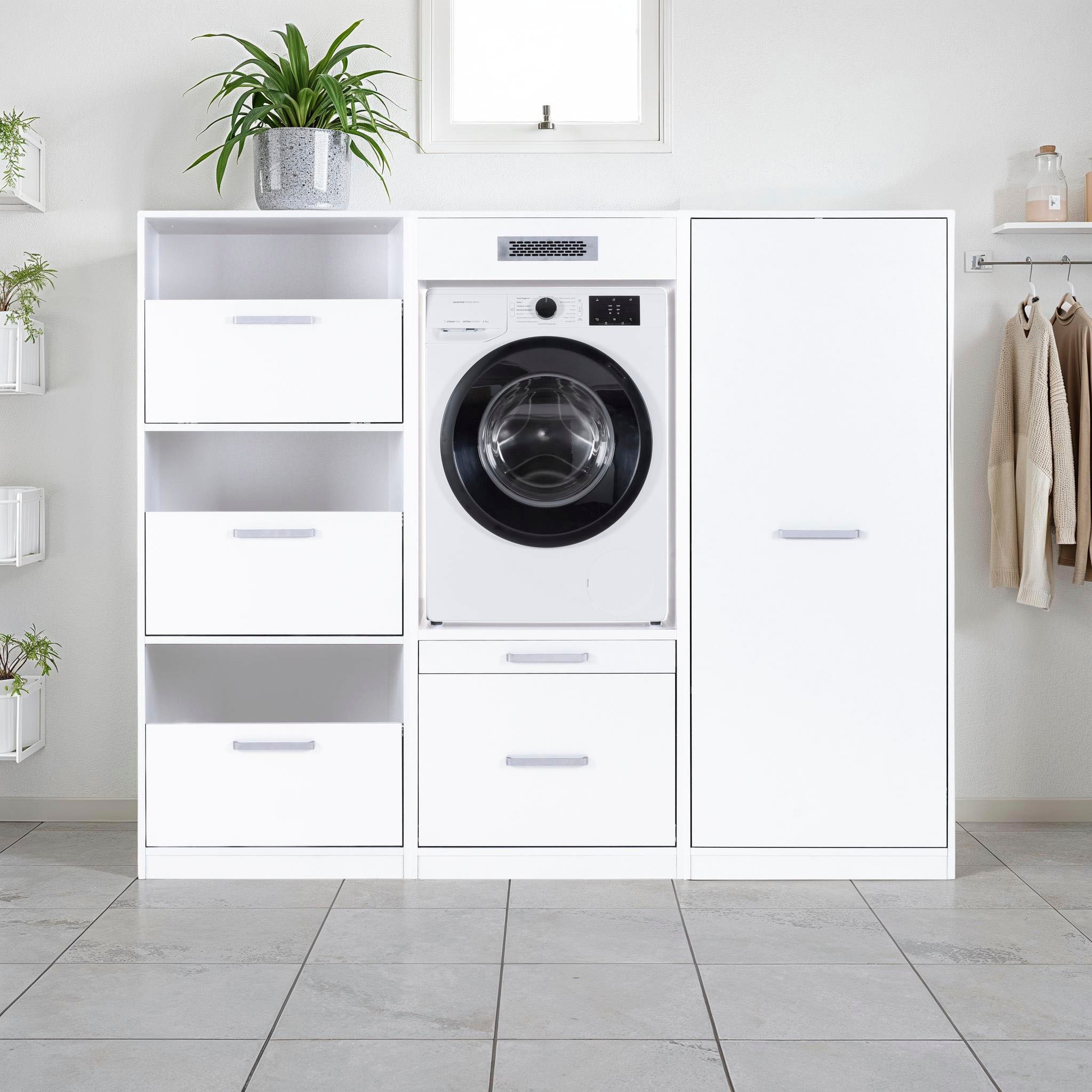 Inter Link Mehrzweckschrank-Set »Norela, Waschmaschinenumbauschrank, Geräteschrank mit Wäscheschrank« 3 Stk. tlg.