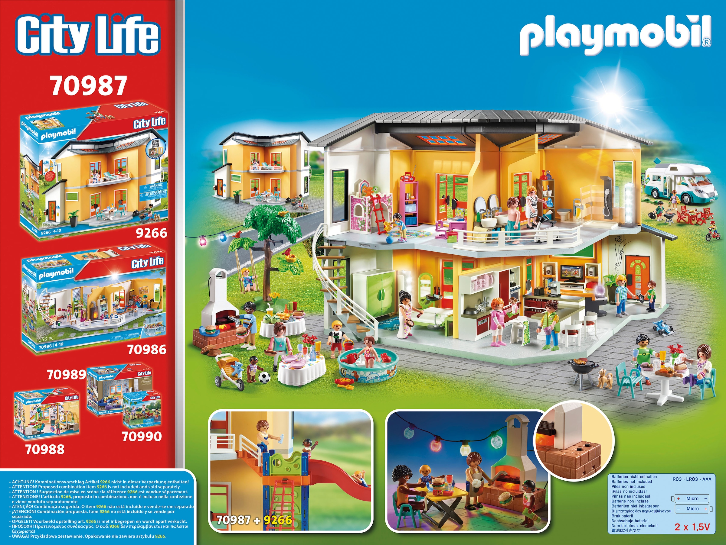 Playmobil® Konstruktions-Spielset »Poolparty mit Rutsche (70987), City Life«, (159 St.), Made in Germany