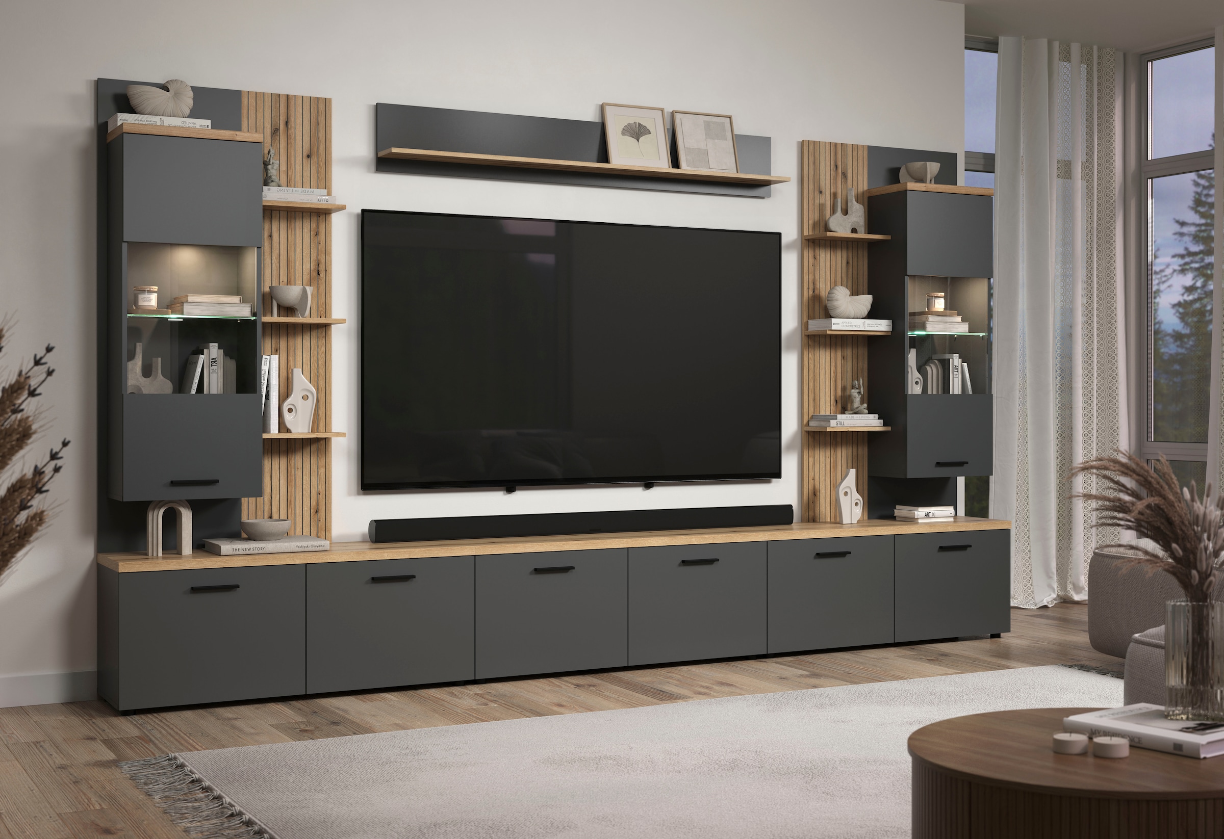 Home affaire Lowboard »Bajo« 1 Stk. tlg. TV-Lowboard mit 2 Türen und 2 Einlegeböden – (B/T/H) 120/40/50 cm