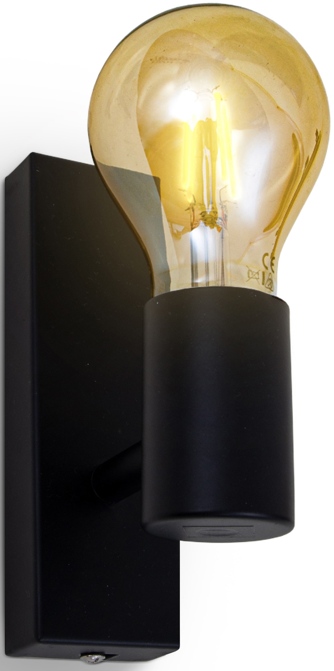 B.K.Licht 60W) Metall, E27-Fassung«, flammig-flammig, 1 Wandlampe, 1-Flammig, »BK_DS1265 Wandleuchte Leuchtmittel (max. BAUR bestellen Flurlampe, Schwarz, ohne | Retro,
