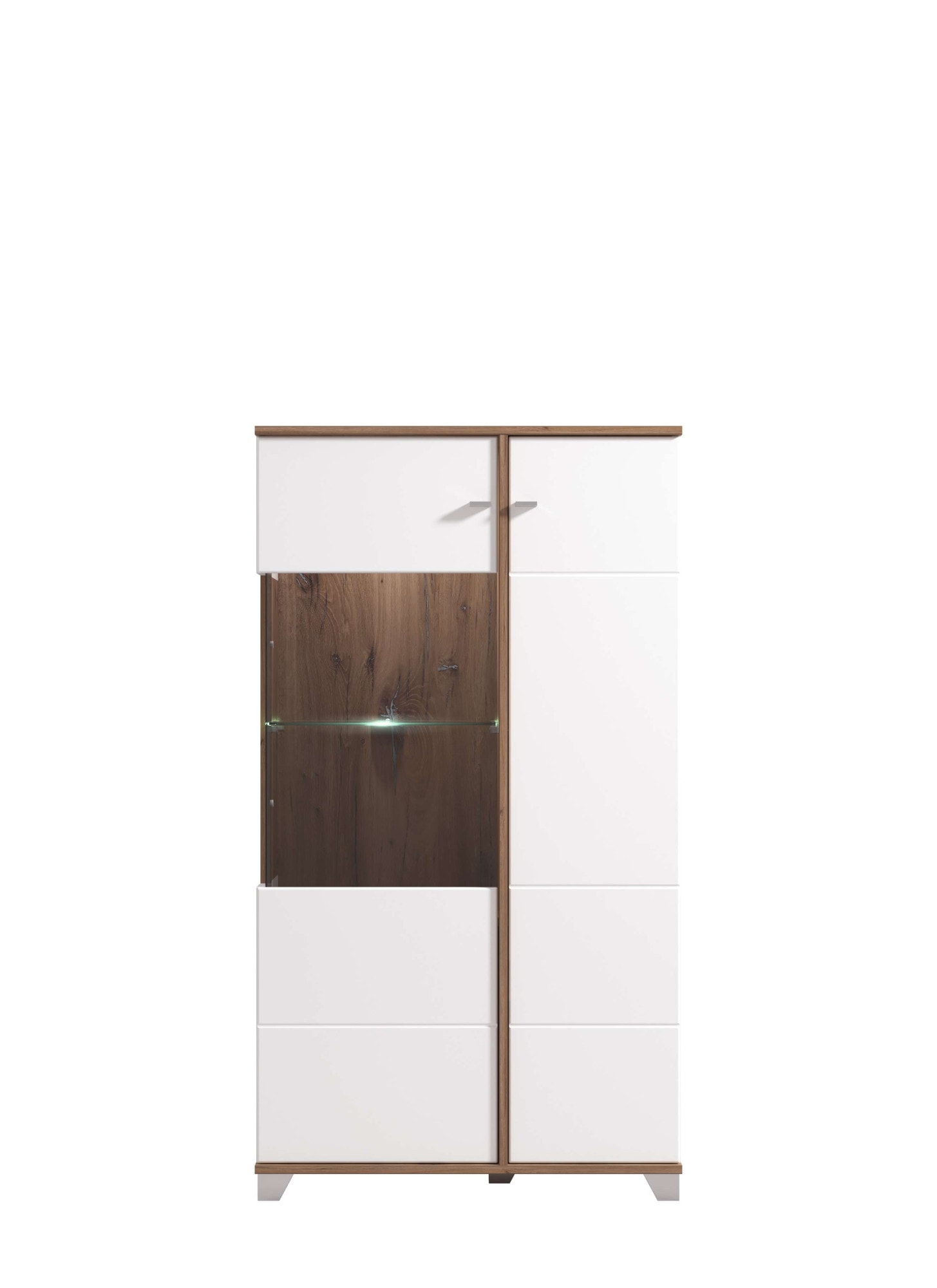 INOSIGN Highboard »Burgundy Sideboard, Stauraumschrank, Anrichte, Hochschrank, B93cm«, Hochglanzfronten und eine Innenausstattung in Flagstaff Eiche