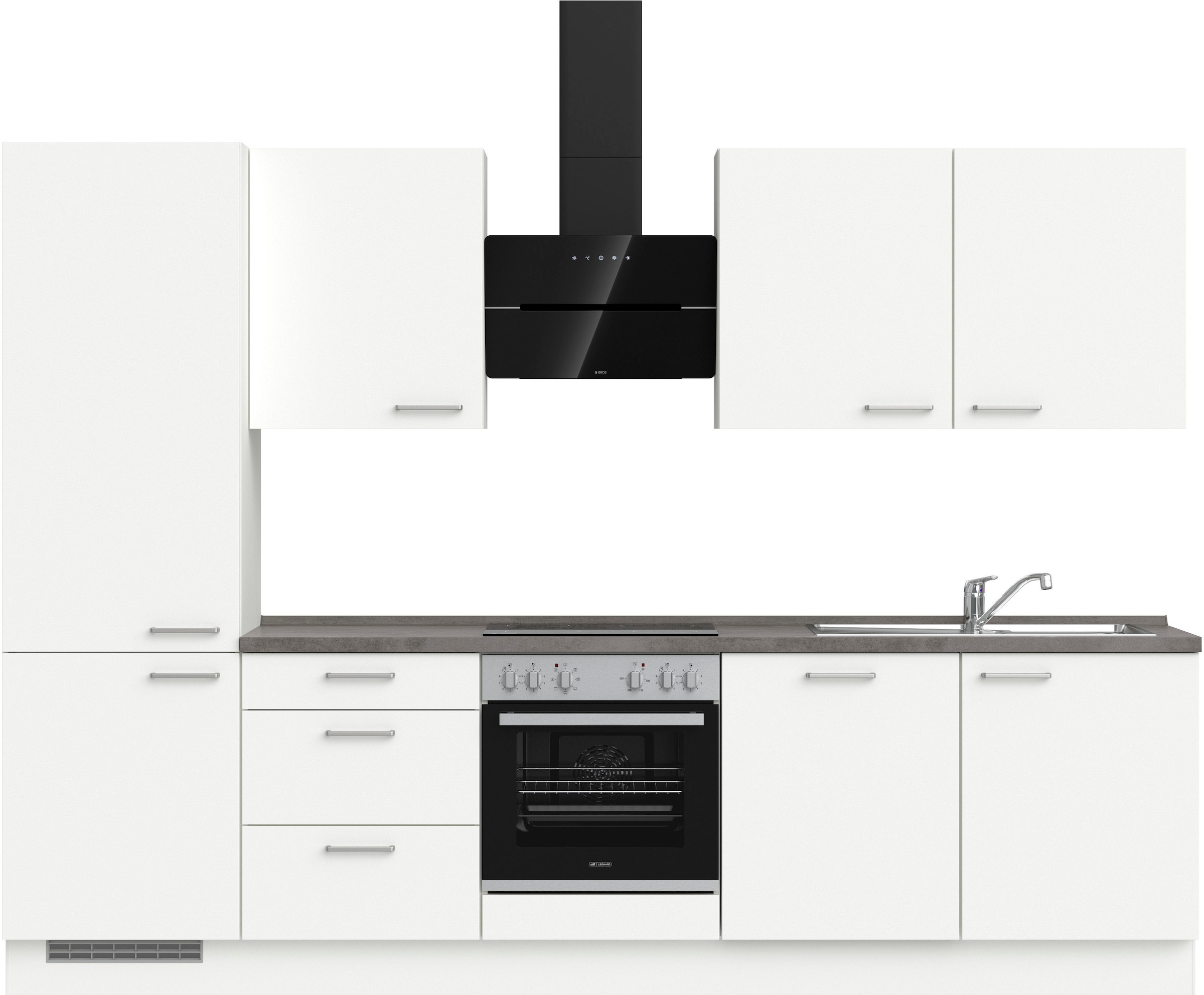 nobilia® elements Küchenzeile »"elements premium"«, vormontiert, Ausrichtung wählbar, Breite 300 cm, ohne E-Geräte