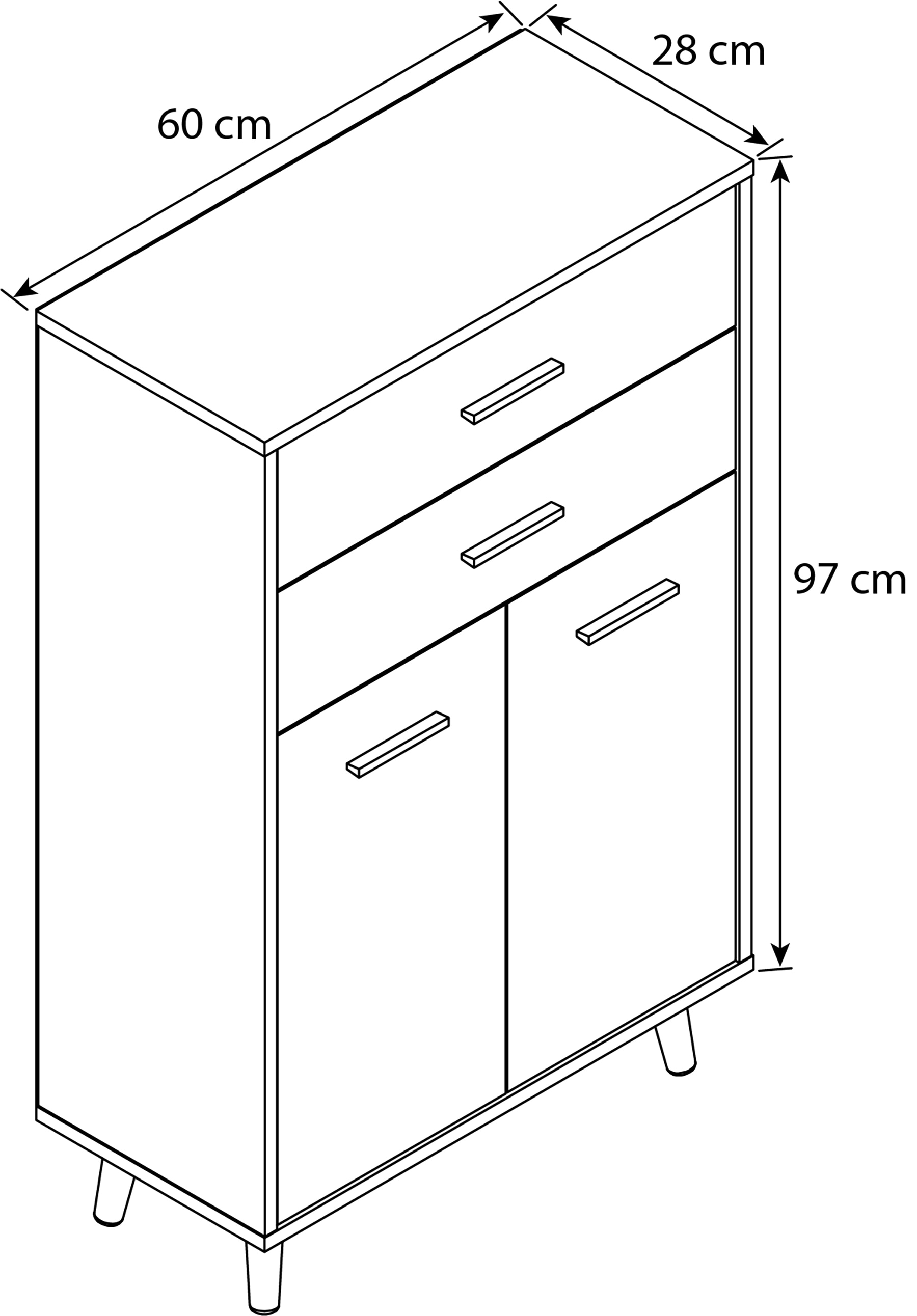 VCM Kommode »Holz Highboard Kommode Schublade Lindas«, (VCM Lindas)