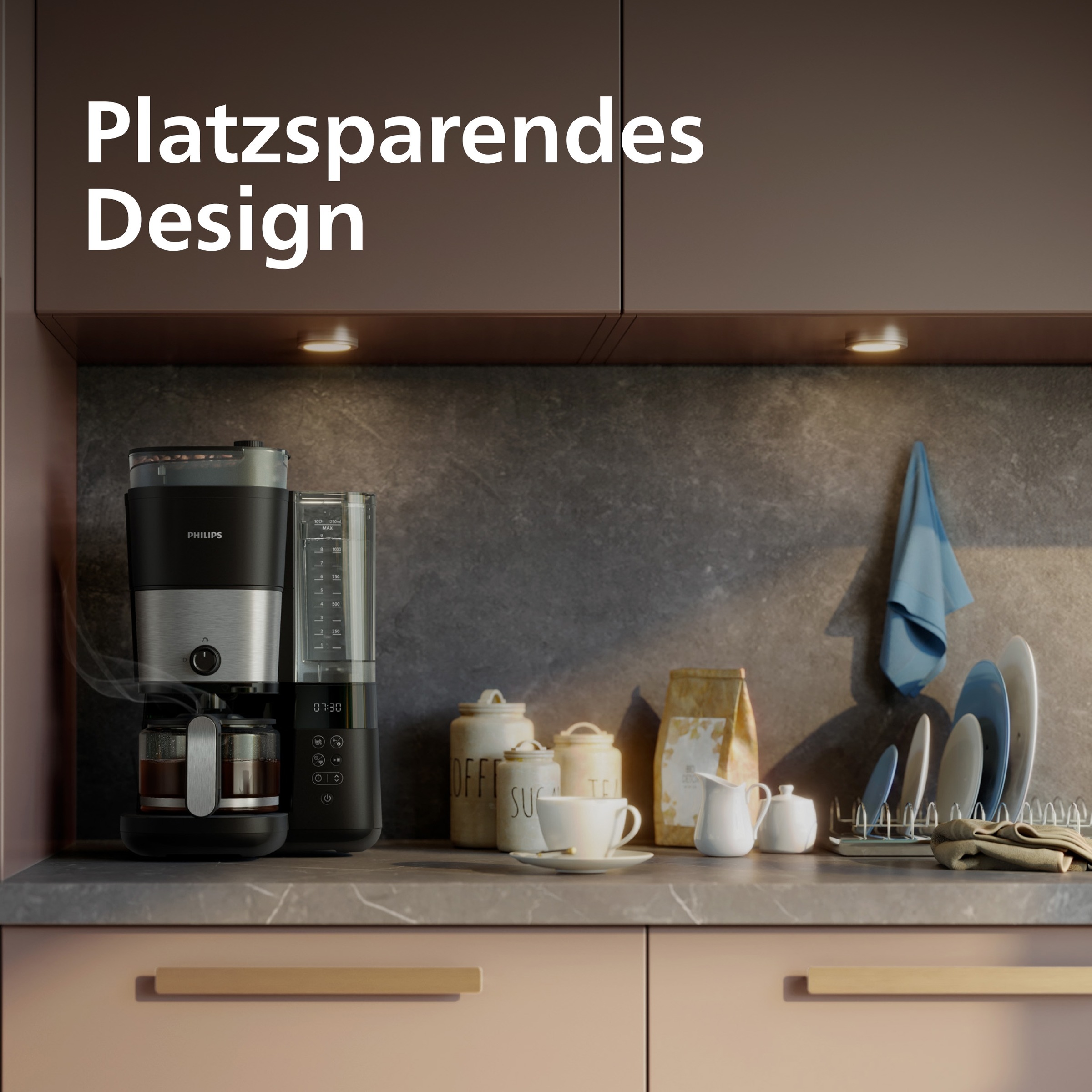 Philips Kaffeemaschine mit Mahlwerk »HD7900/90 All-in-1 Brew mit abnehmbarem Duo-Kaffeebohnenbehälter« Permanentfilter 1x4 mit Intensitätseinstellung, Glaskanne, Timer, Permanentfilter inkl.