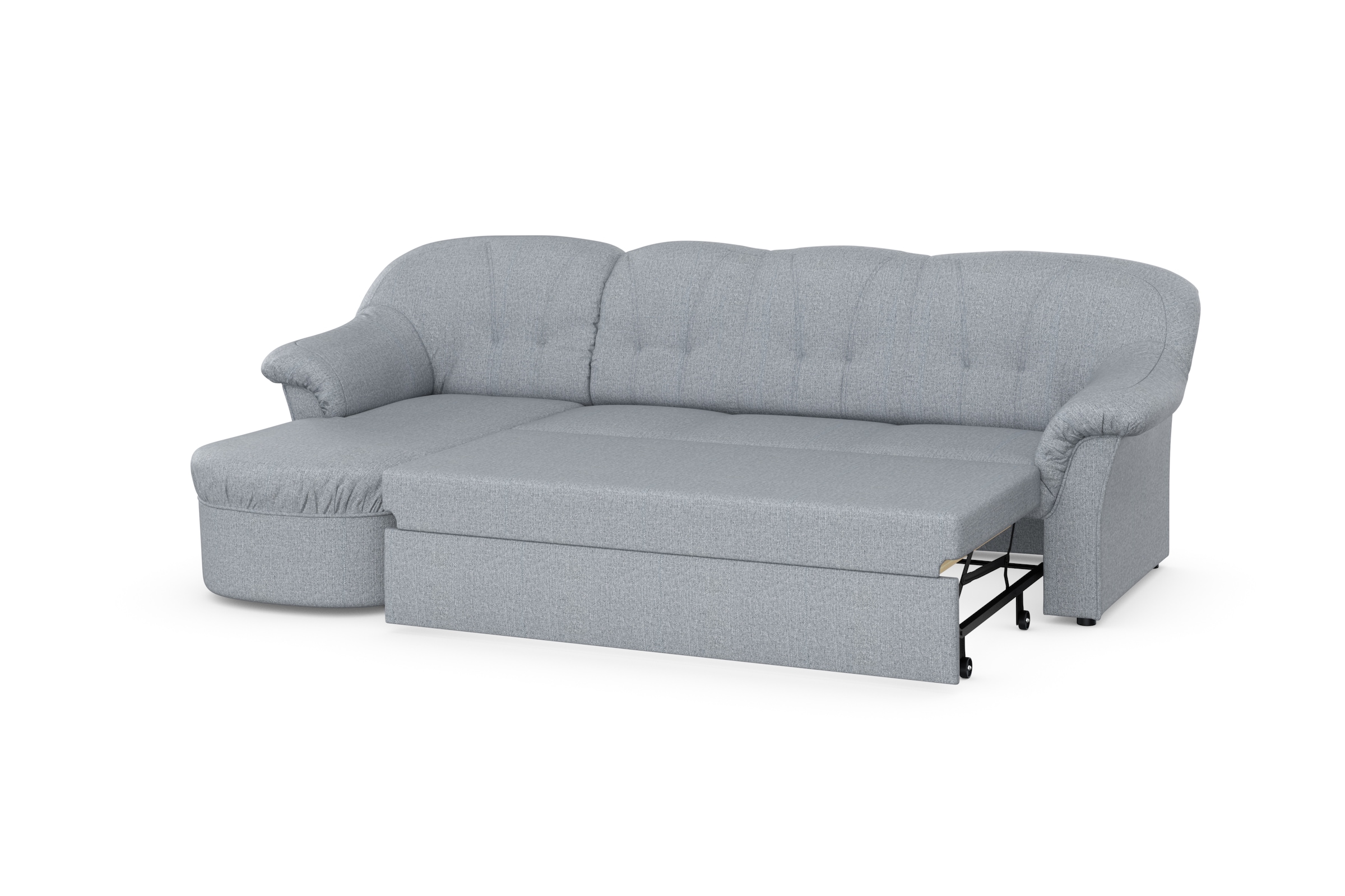 DOMO collection Ecksofa »Pegnitz, elegante Rückensteppung, kompakte Stellmaße 238/141cm, L-Form«, wahlweise mit Bettfunktion