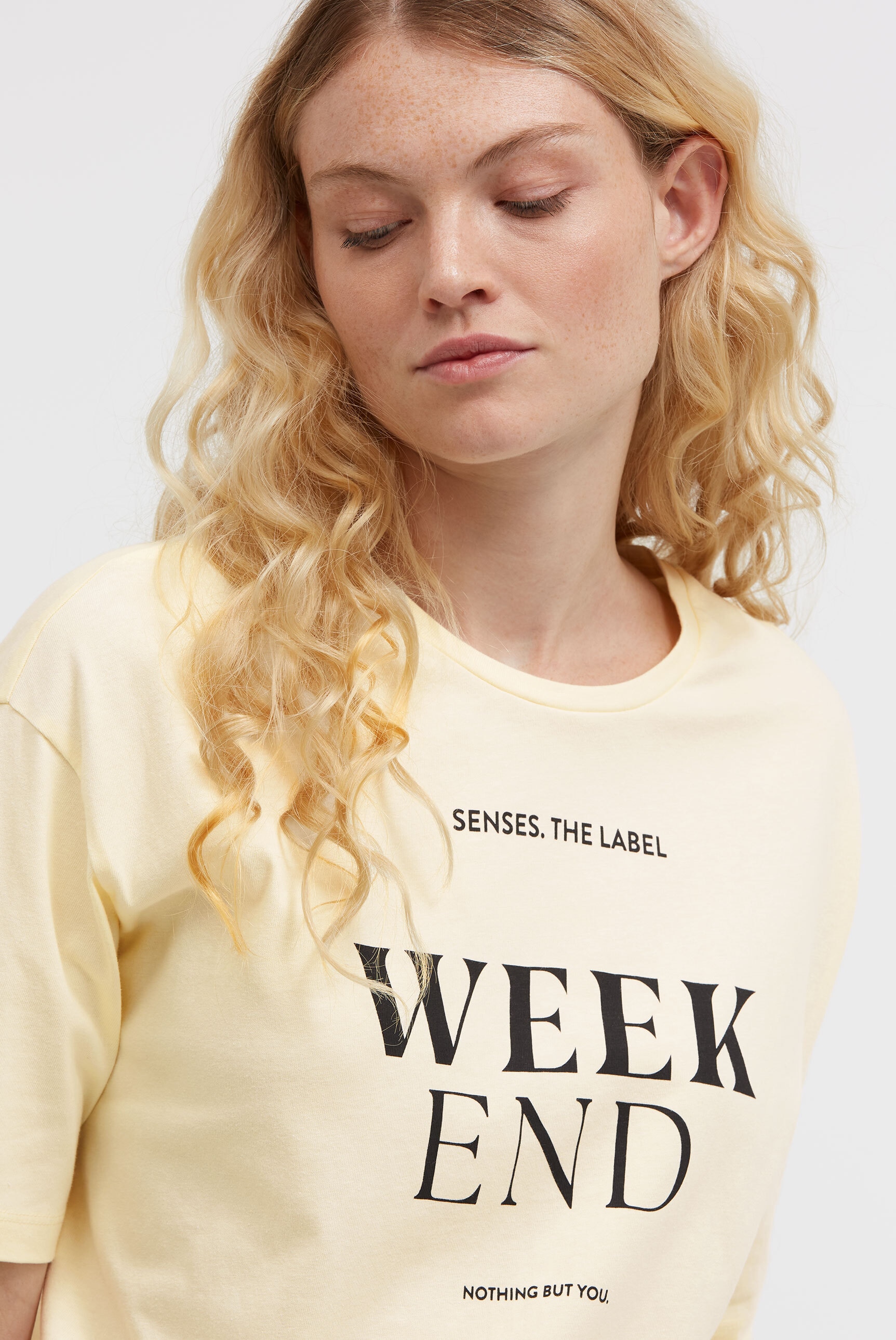 SENSES.THE LABEL Rundhalsshirt mit Bindeband am Saum