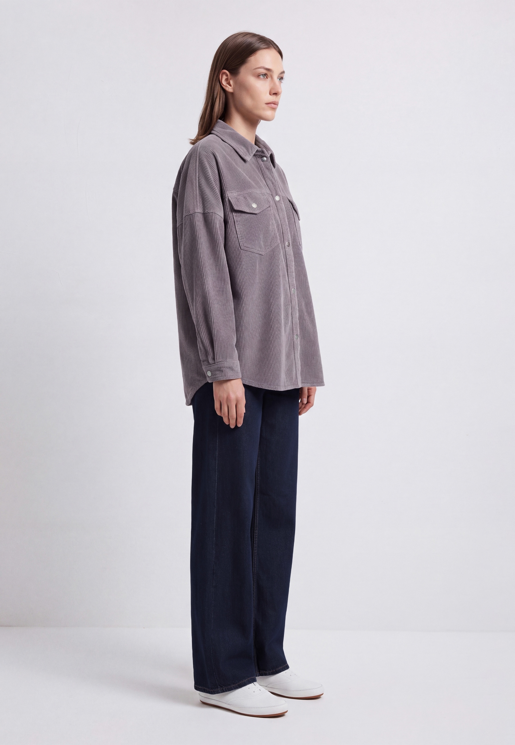 Mavi Langarmbluse »FIONA« Boyfriend Cord Overshirt