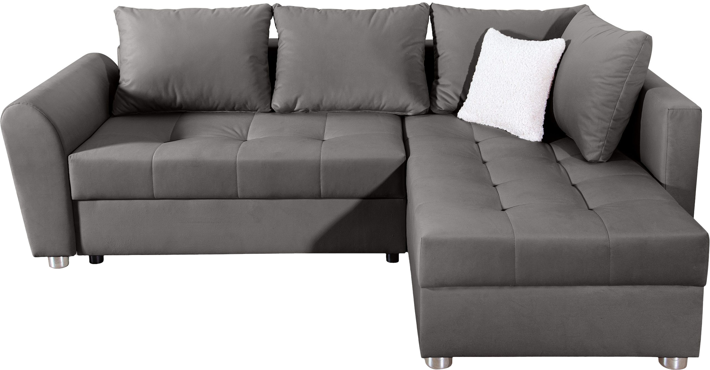 COLLECTION AB Ecksofa »JANA«, Ecksofa,Bettfunktion,Bettkasten,Bonnelfederkern,Rückenkissen
