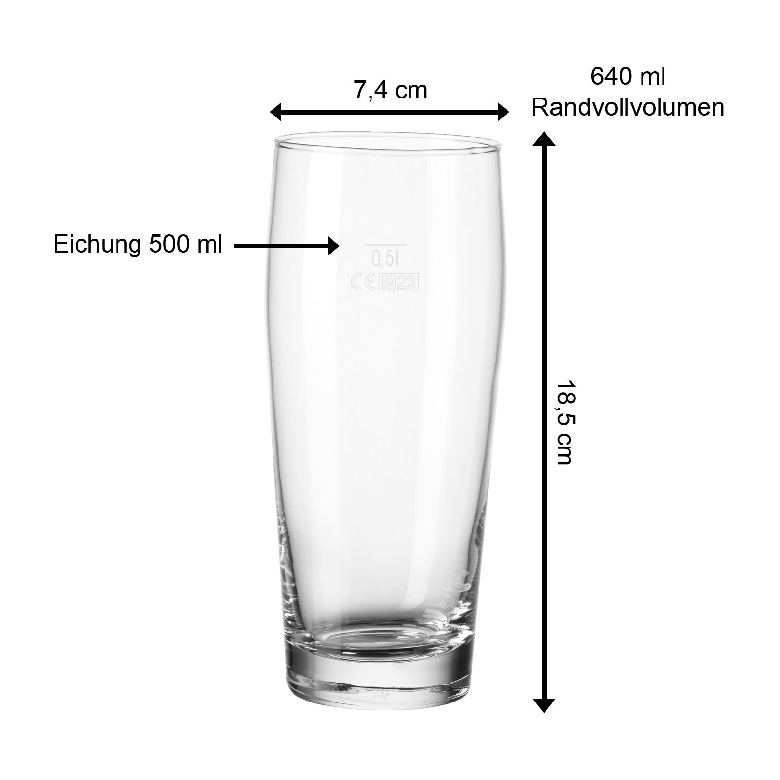 van Well Bierglas »Willi Becher geeicht 0,5 l 120er Set transparent«