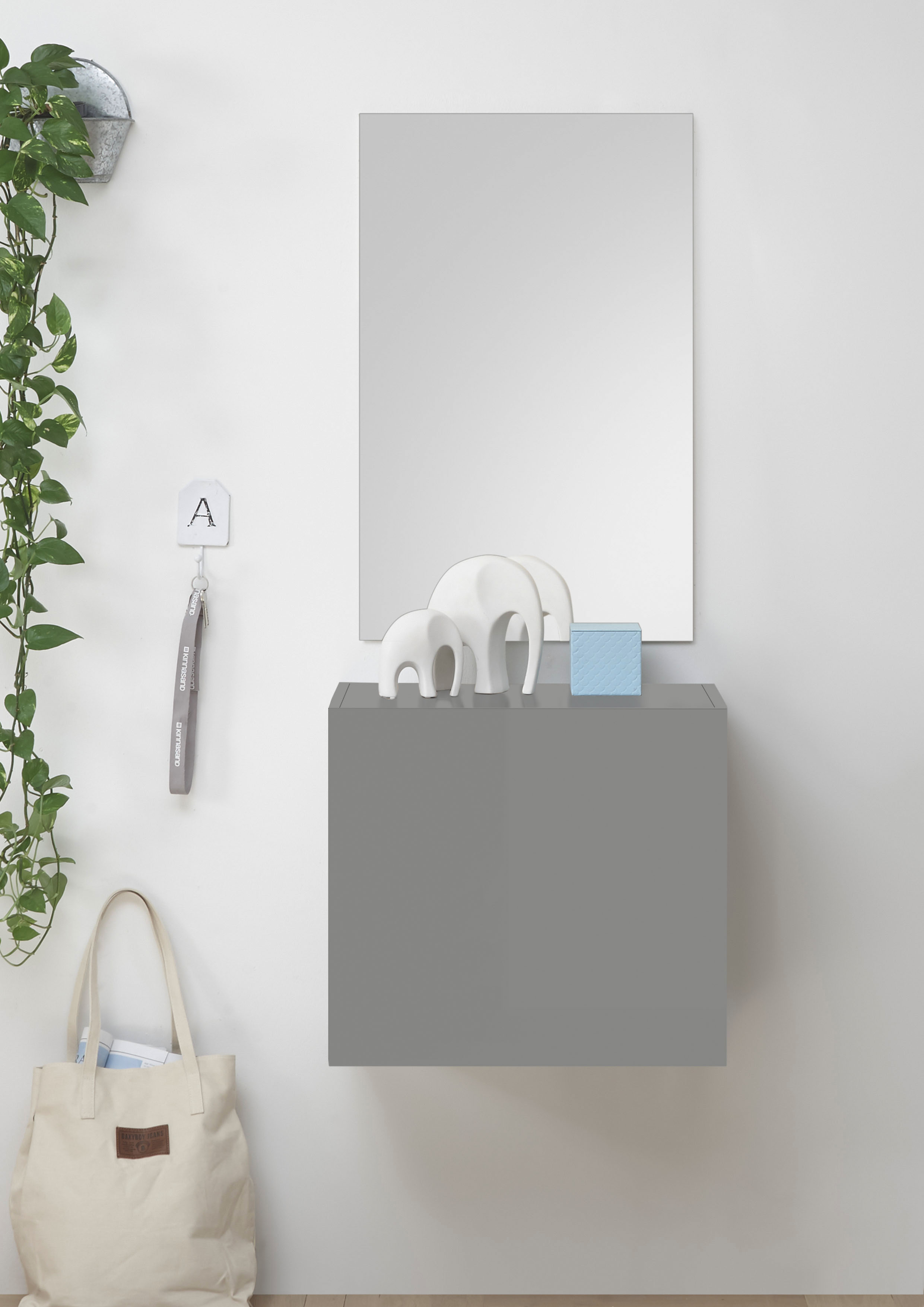 Garderobenschrank INOSIGN, B:55cm H:50cm T:30cm, grau, Flur, Schränke, "Infinity", Breite 55 cm