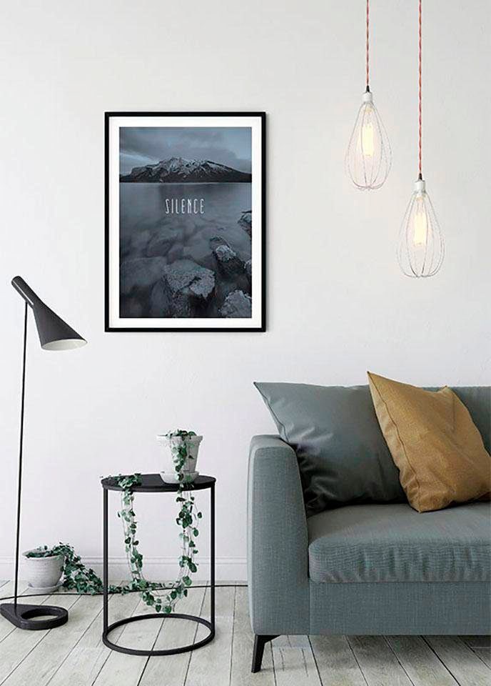 Komar Bild »Word Lake Silence Steel«, Natur, (1 St.), Wandbild zur Dekoration - ohne Rahmen