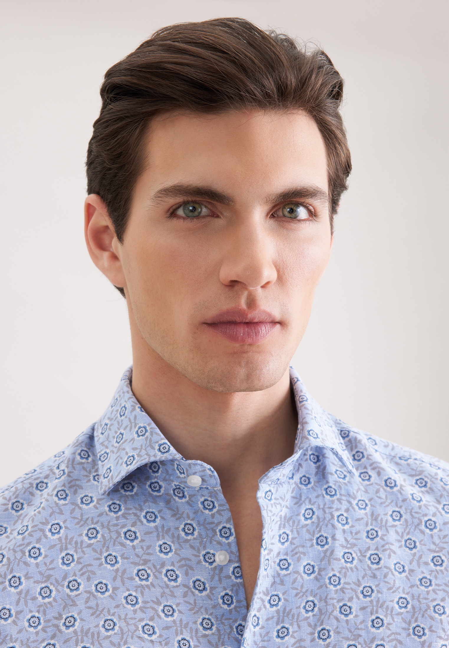 seidensticker Leinenhemd »Schwarze Rose« Slim 1/1 Kentkragen Druck