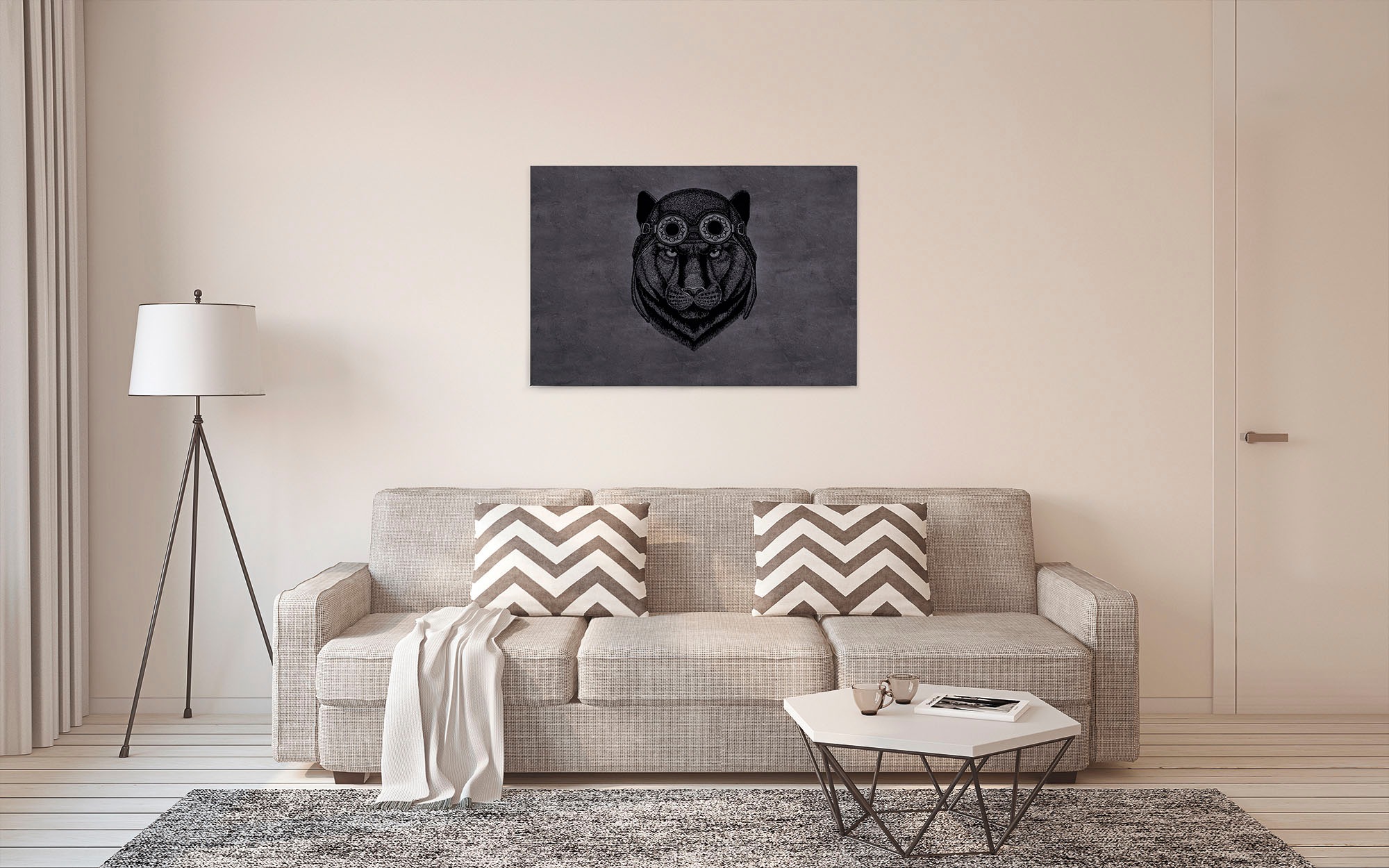 A.S. Création Leinwandbild »panther«, Kunst-Tiere-Kinder, (1 St.), Wild Tier Keilrahmen Panther Dschungel Leinwand-Bild Wohnzimmer modern