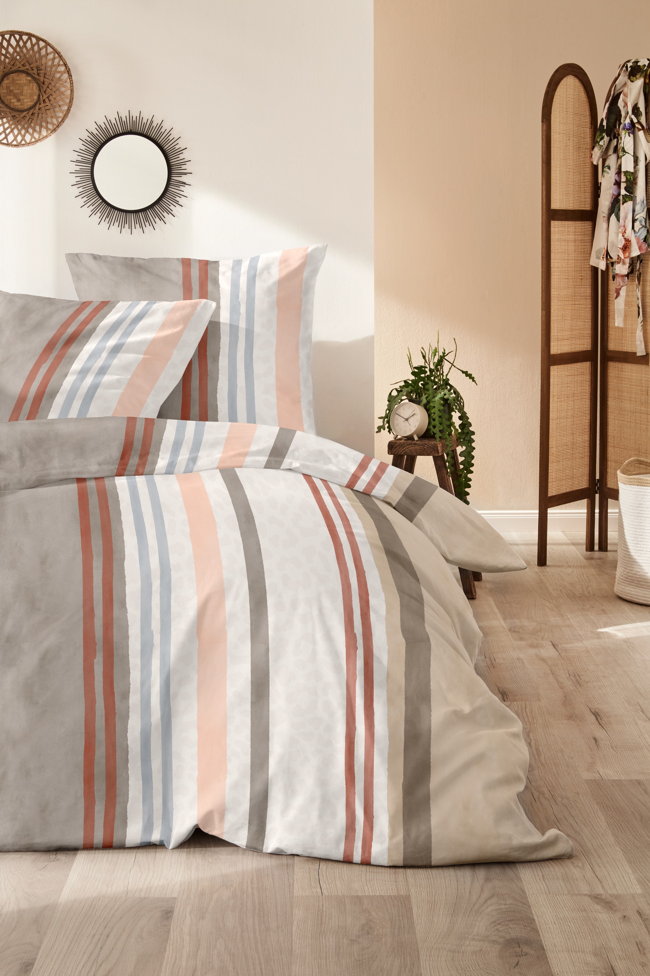 Primera Bettwäsche "Feinbiber-Bettwäsche Leo Stripe" 2 Stk. tlg. mit Leo-St günstig online kaufen