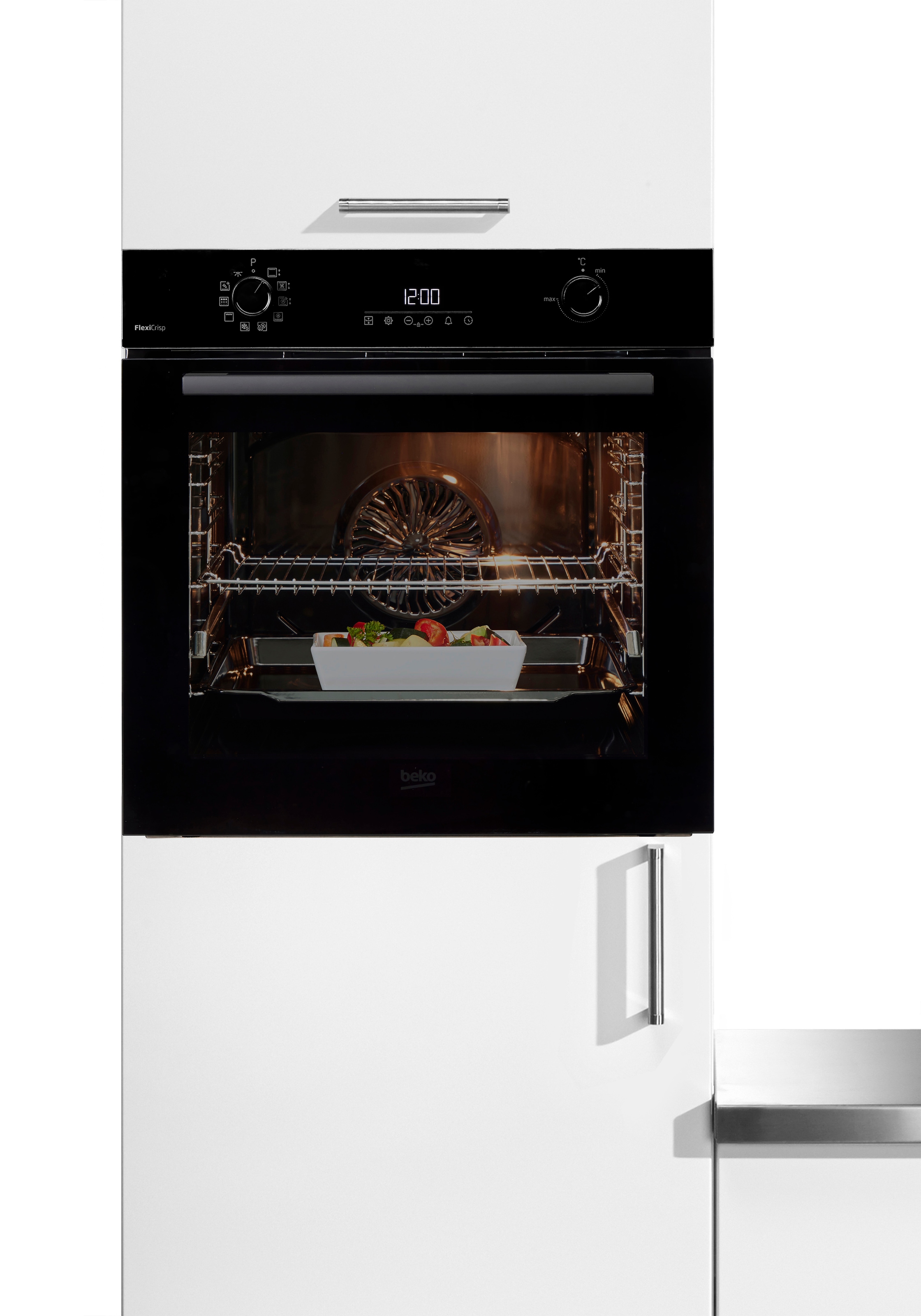 BEKO Einbaubackofen »BCBIS17300BMPF« mit 1-fach-Teleskopauszug mit SteamShine Dampf für knusprige Kruste & fluffiges Inneres dank SteamAdd