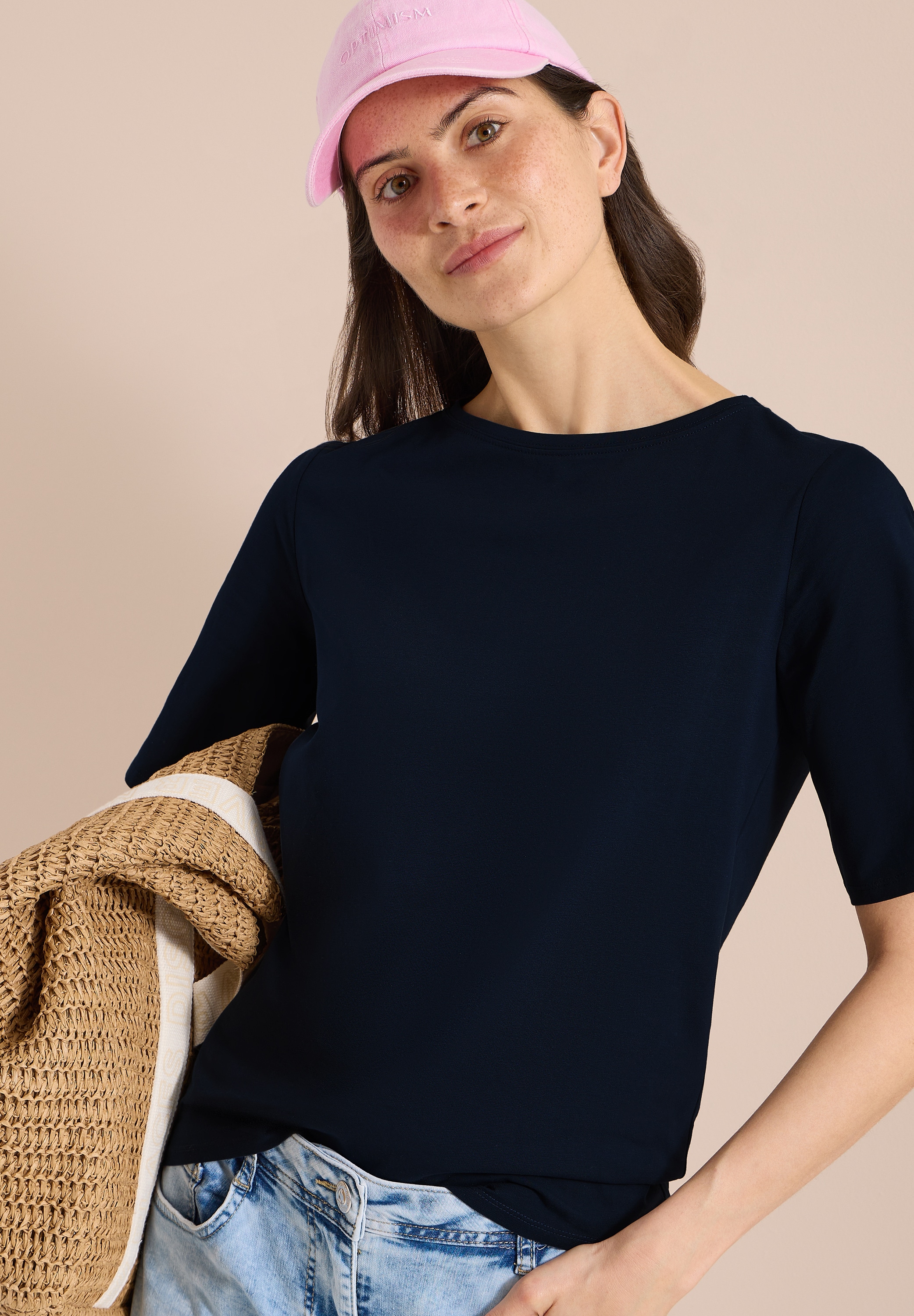 Cecil T-Shirt mit U-Boot-Ausschnitt