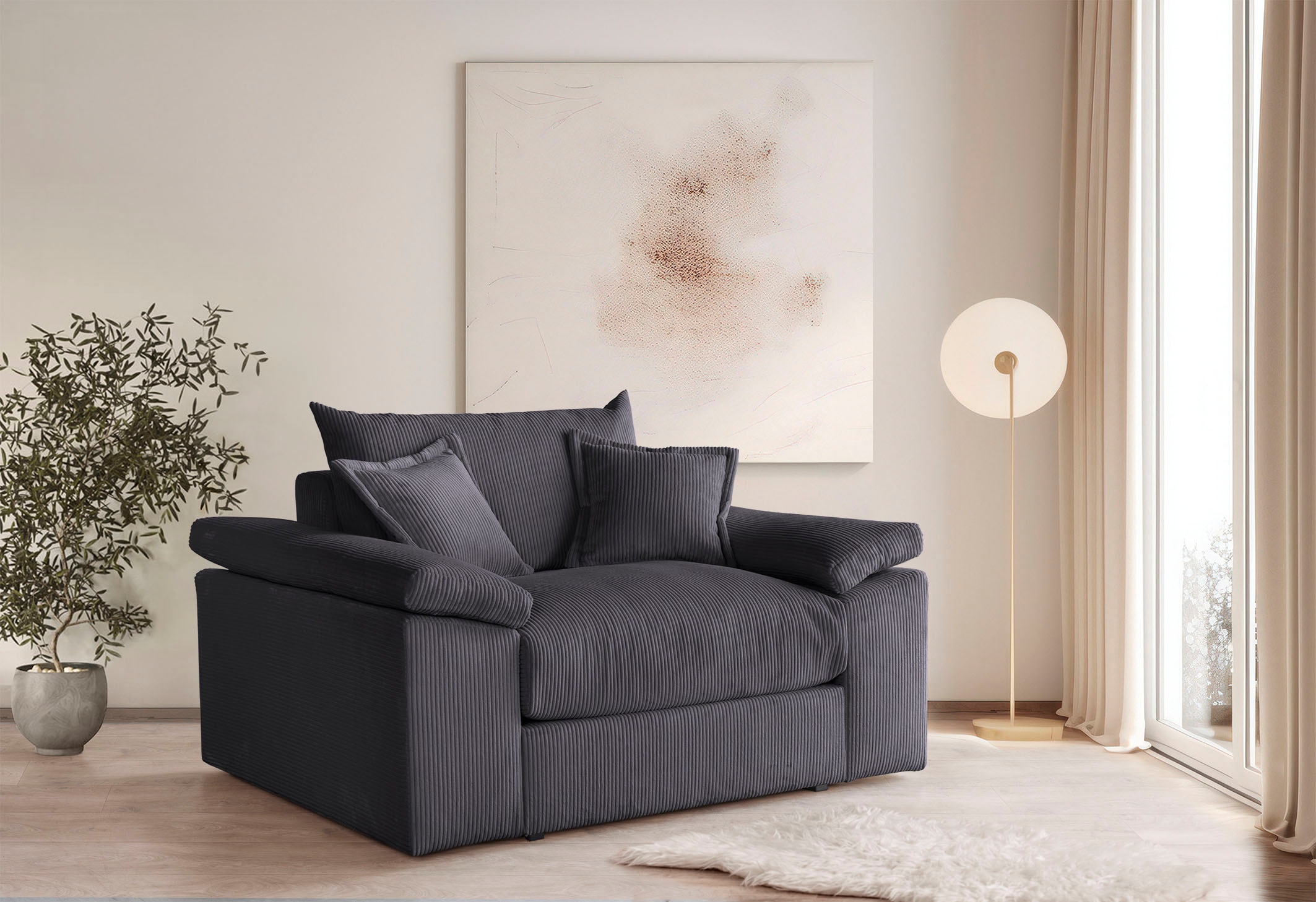 OTTO home XXL-Sessel "Soft&Cosy, B: 151 cm - OTTO. Verlässliche Qualität." Mega-Sessel, Cord oder Chenille-Struktur, mit 2 Zierkissen