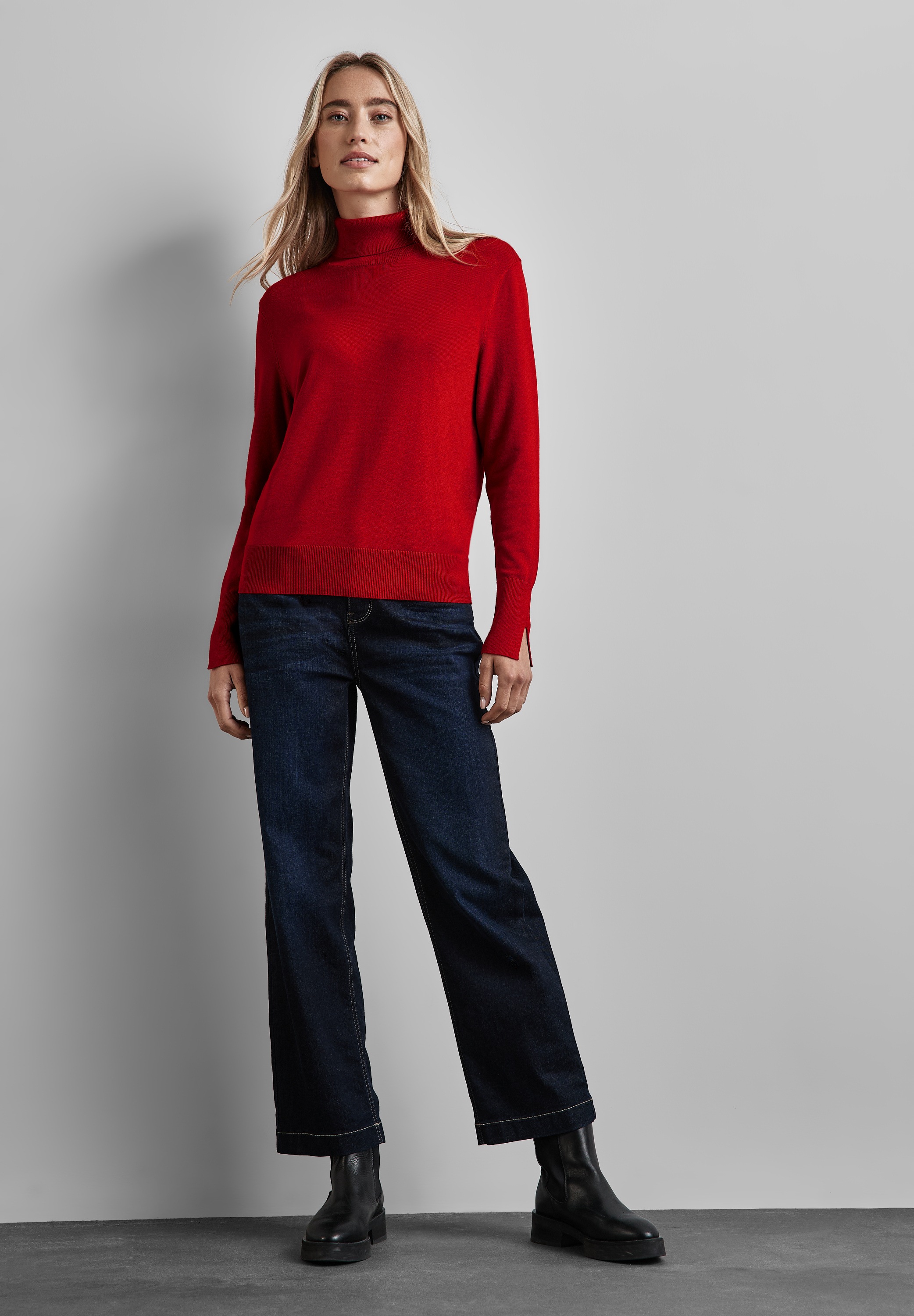 STREET ONE Rollkragenpullover, mit Materialmix