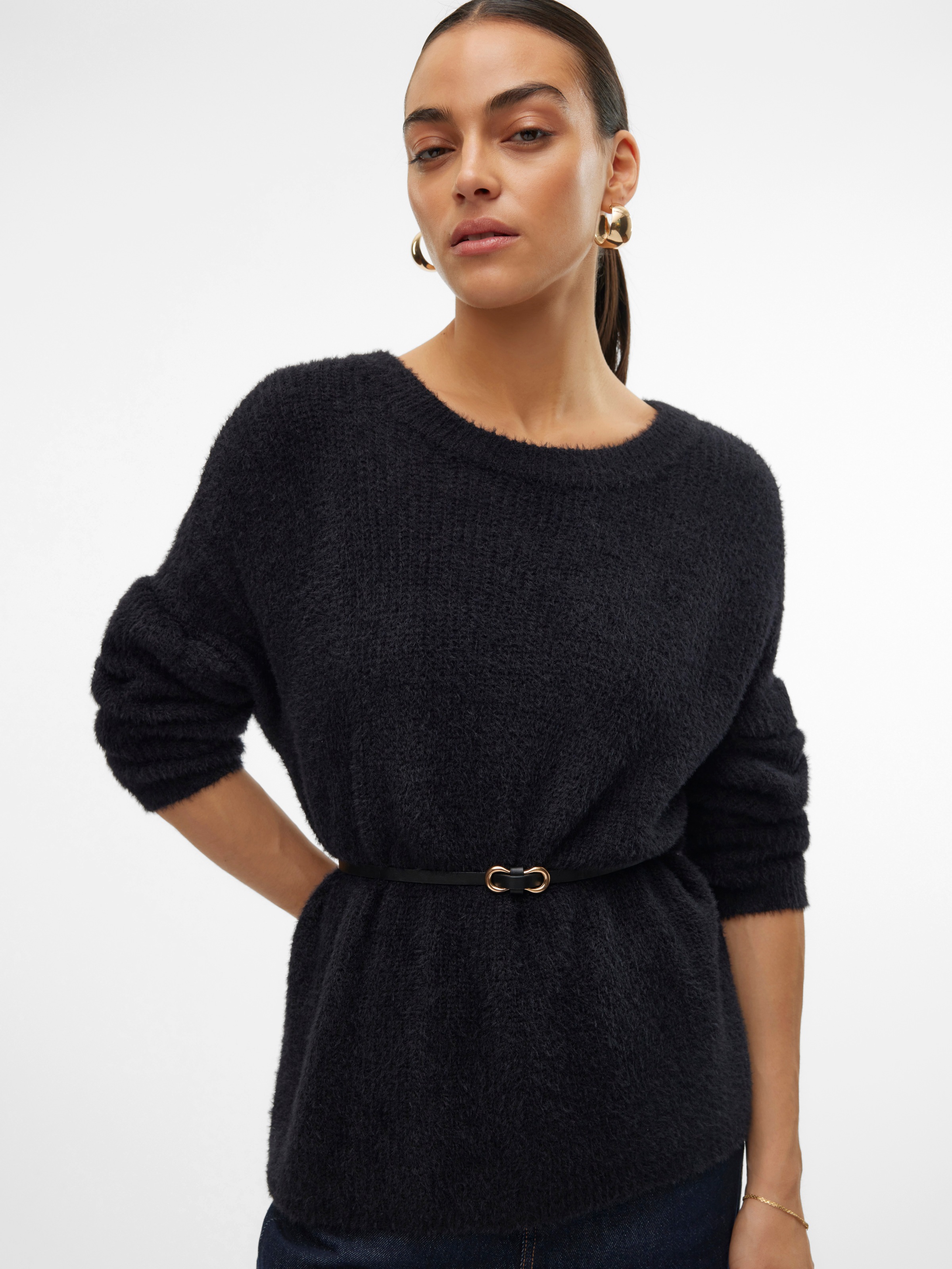 Vero Moda Strickpullover "VMPUFF LS O-NECK PULLOVER BOO" günstig online kaufen