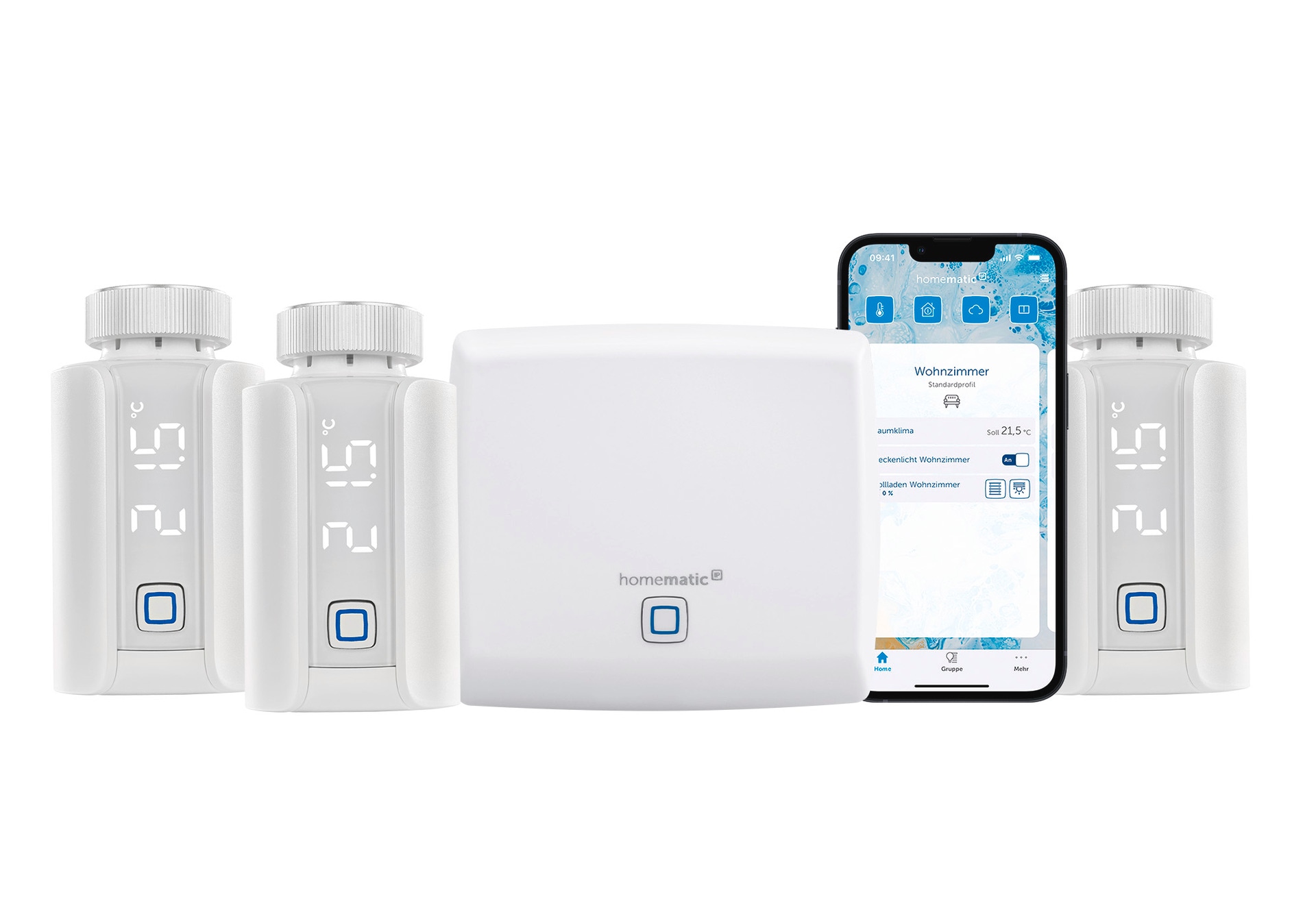 HOMEMATIC IP Heizkörperthermostat "Access Point + 3x Heizkörperthermostat EVO", B:20cm H:10cm T:30cm, weiß, Heizkörperthermostate