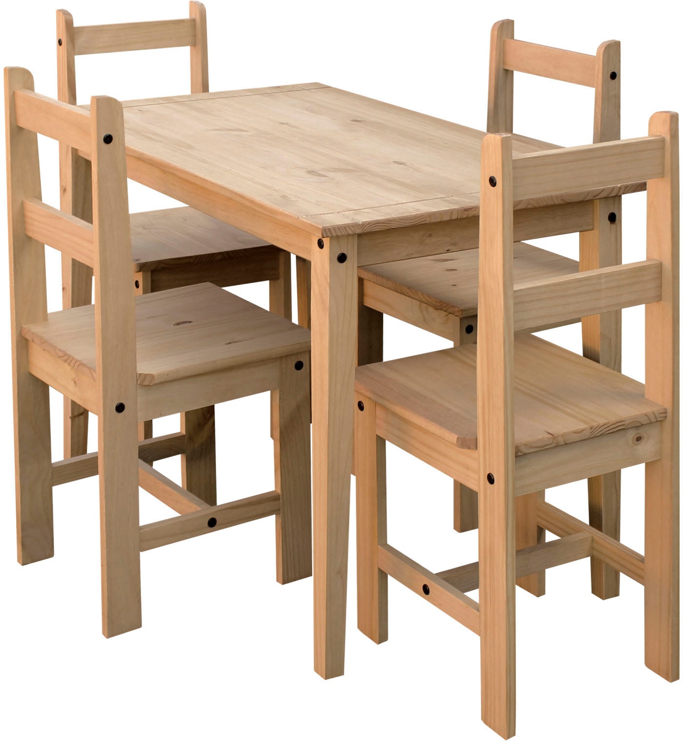 Home affaire Essgruppe, (Set, 5 tlg.), Holzoberfläche honigfarbend gewachst