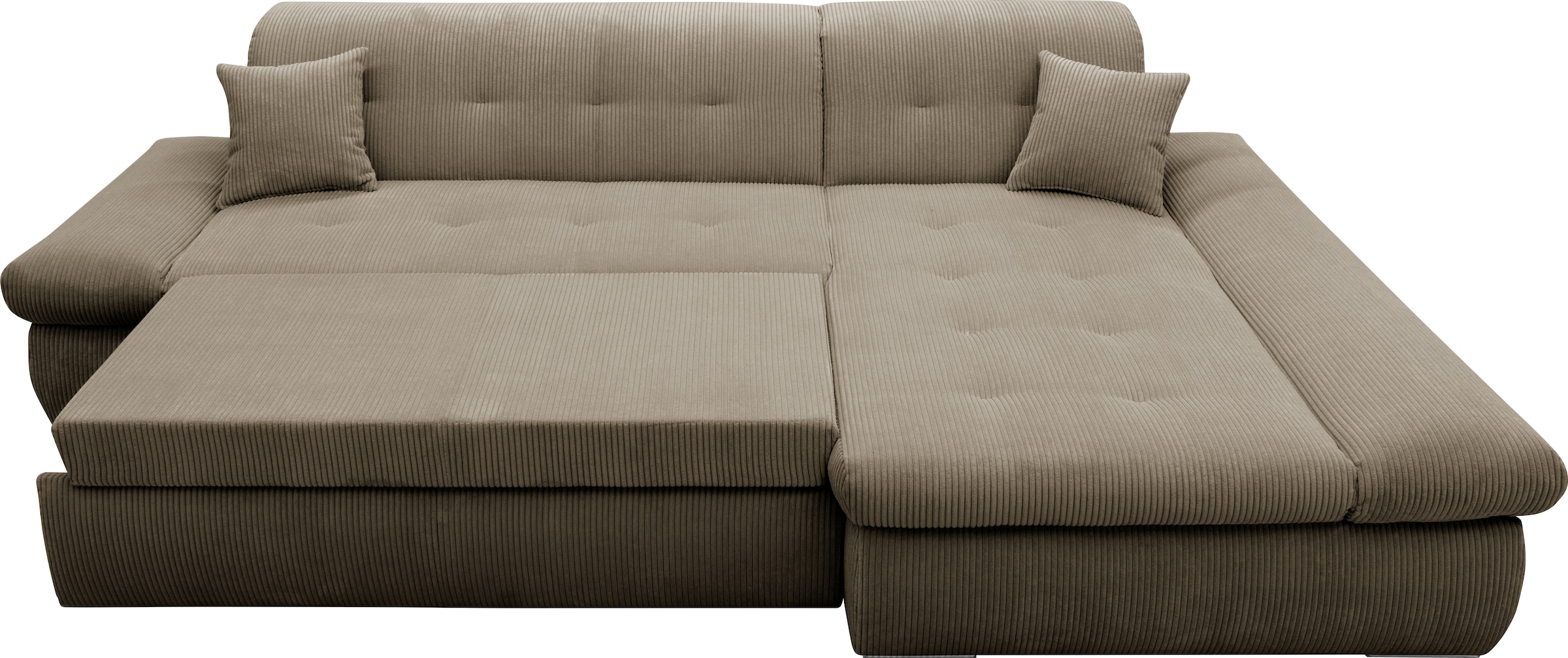 DOMO collection Ecksofa »Moric, L-Form, XXL-Sofa - Breite 300cm«, wahlweise mit Bettfunktion und Armteilverstellung, Cord