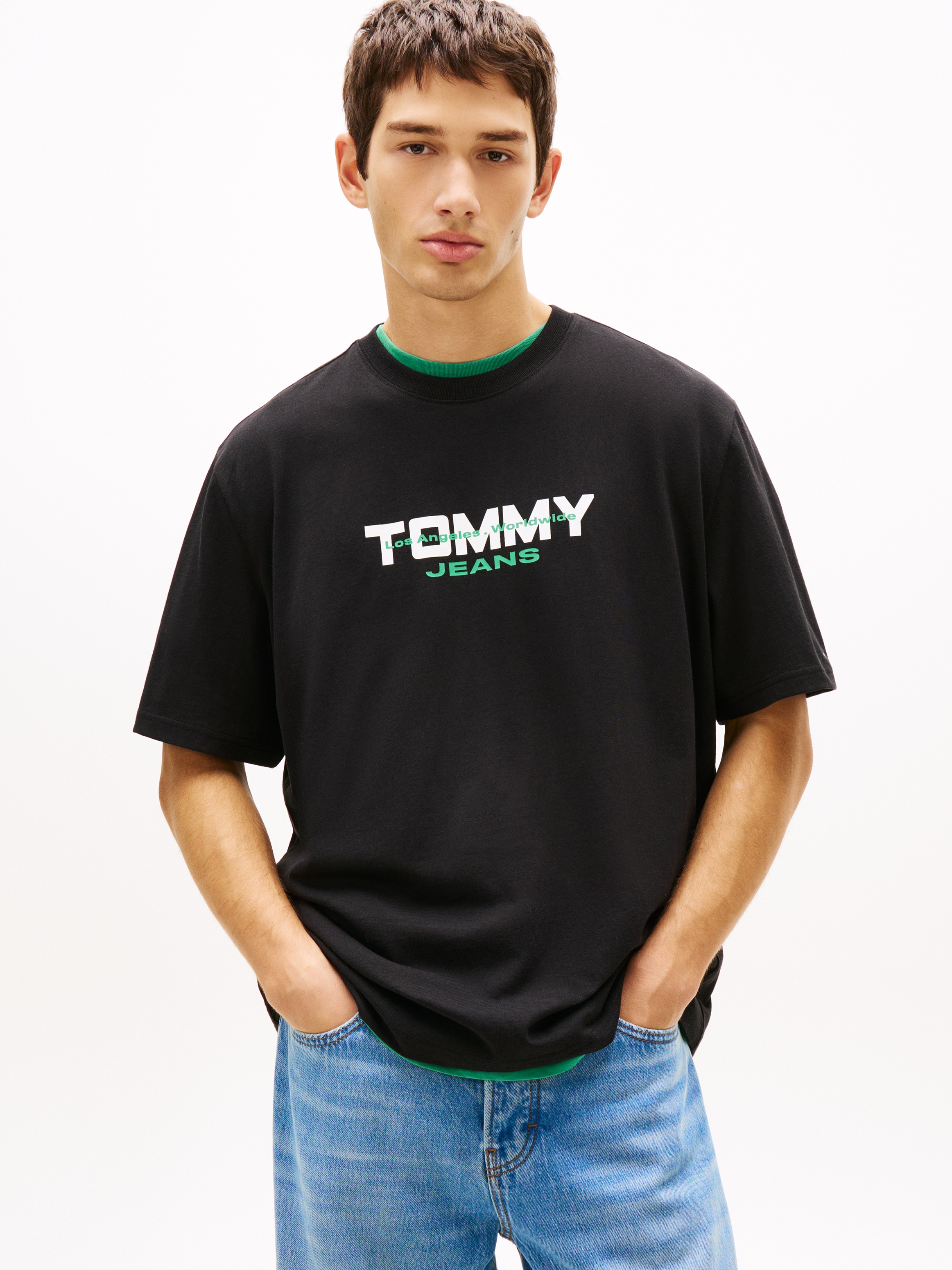 Tommy Jeans T-Shirt "TJM 90S BLOCK" Relaxed fit mit Rundhalsausschnitt günstig online kaufen