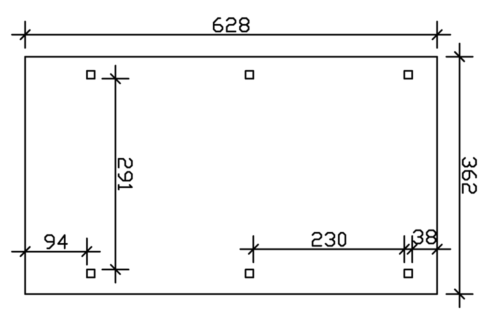 Skanholz Einzelcarport »Wendland«, 291 cm, Anthrazit, rote Blende