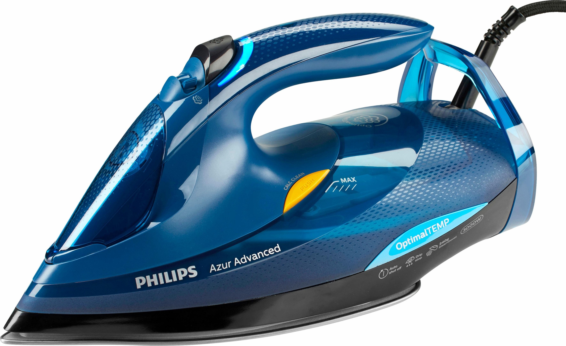 Philips Dampfbügeleisen »GC4937/20 Azur Advanced«, 3000 W, (240g Dampfstoß,  OptimalTEMP, Calc-Clean-System) blau | BAUR