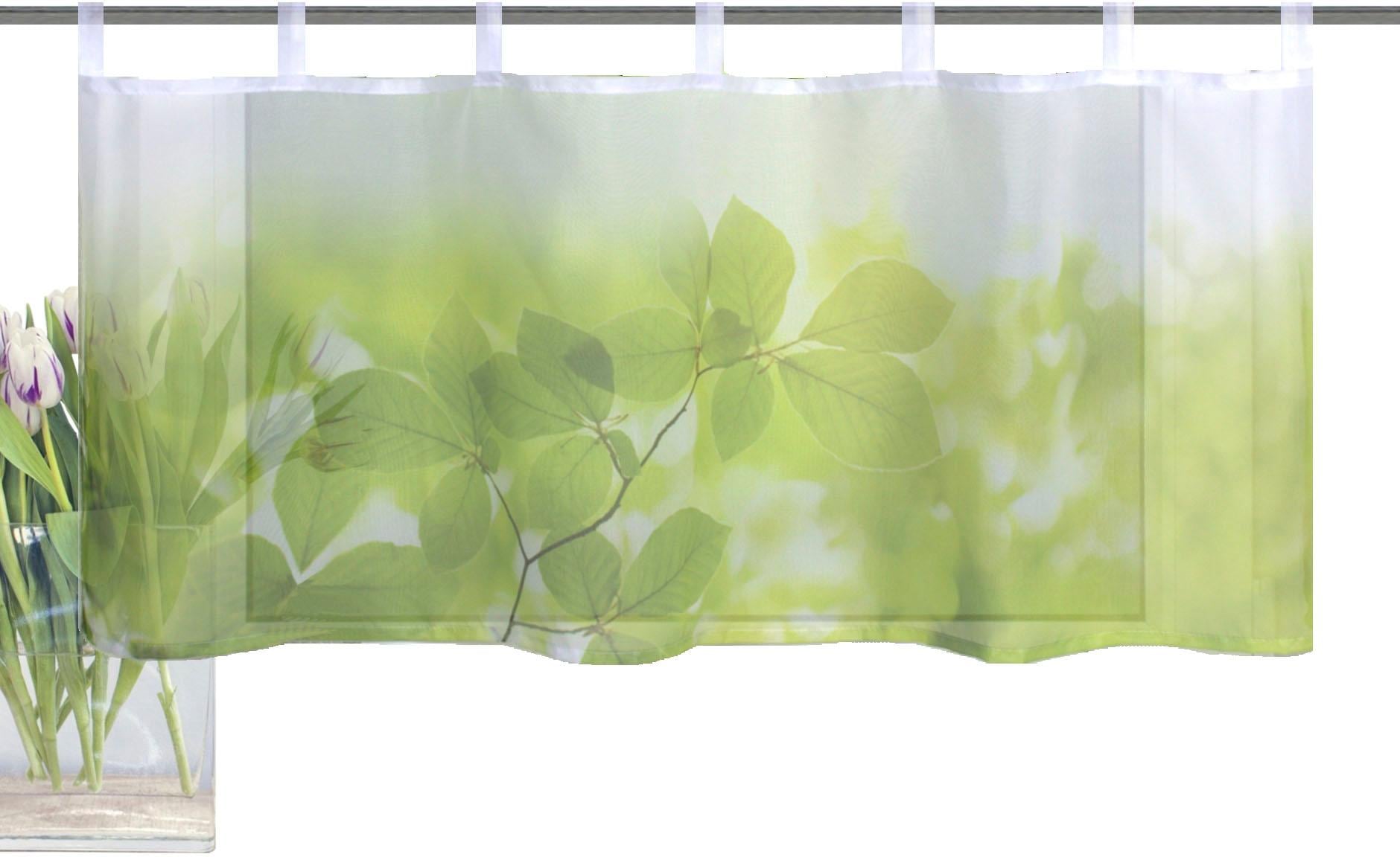 Vision S Scheibengardine »LEAF«, (1 St.), HxB: 45x120, Cafehaus Voile Digitaldruck