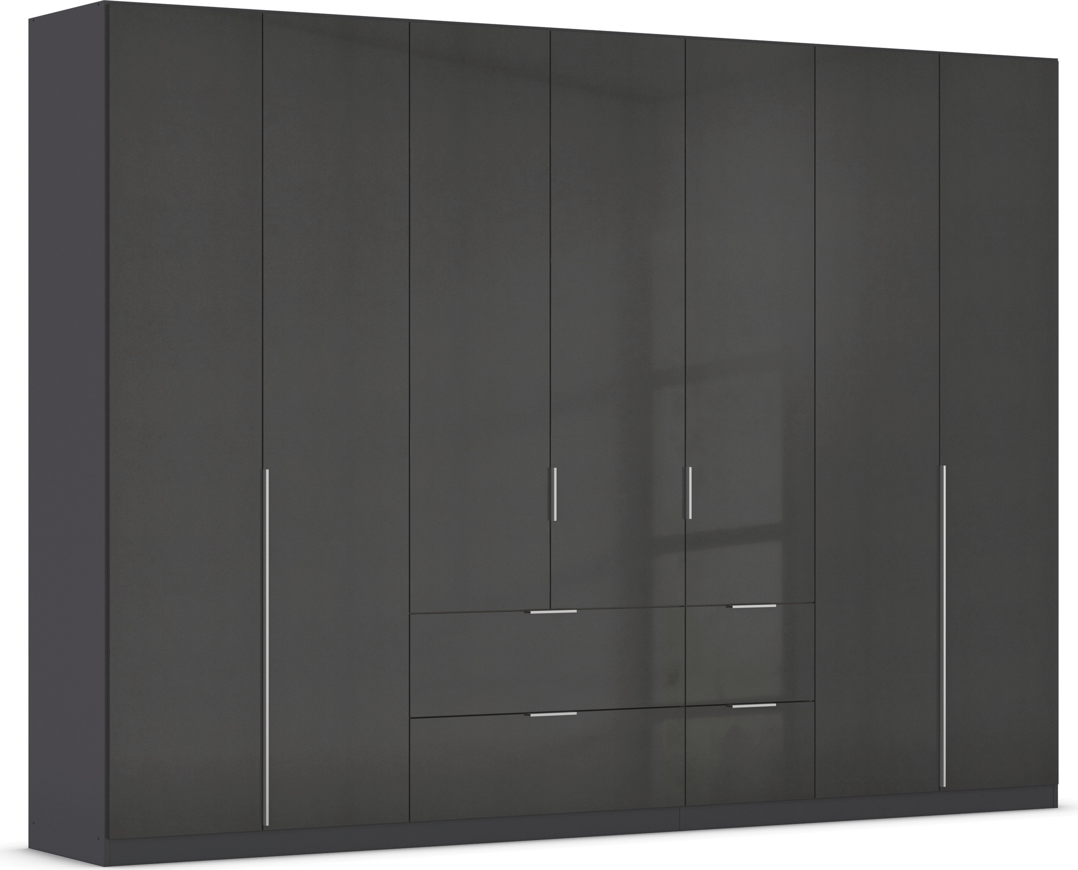 OTTO home Drehtürenschrank "Kleiderschrank Schrank Garderobe AGORDO mit Dekor- oder Hochglanzfront" in zwei Griff-Farben, Breite 315 cm, mit Außenschubkästen, Serie in 7 Breiten und 2 Höhen MADE IN GERMANY