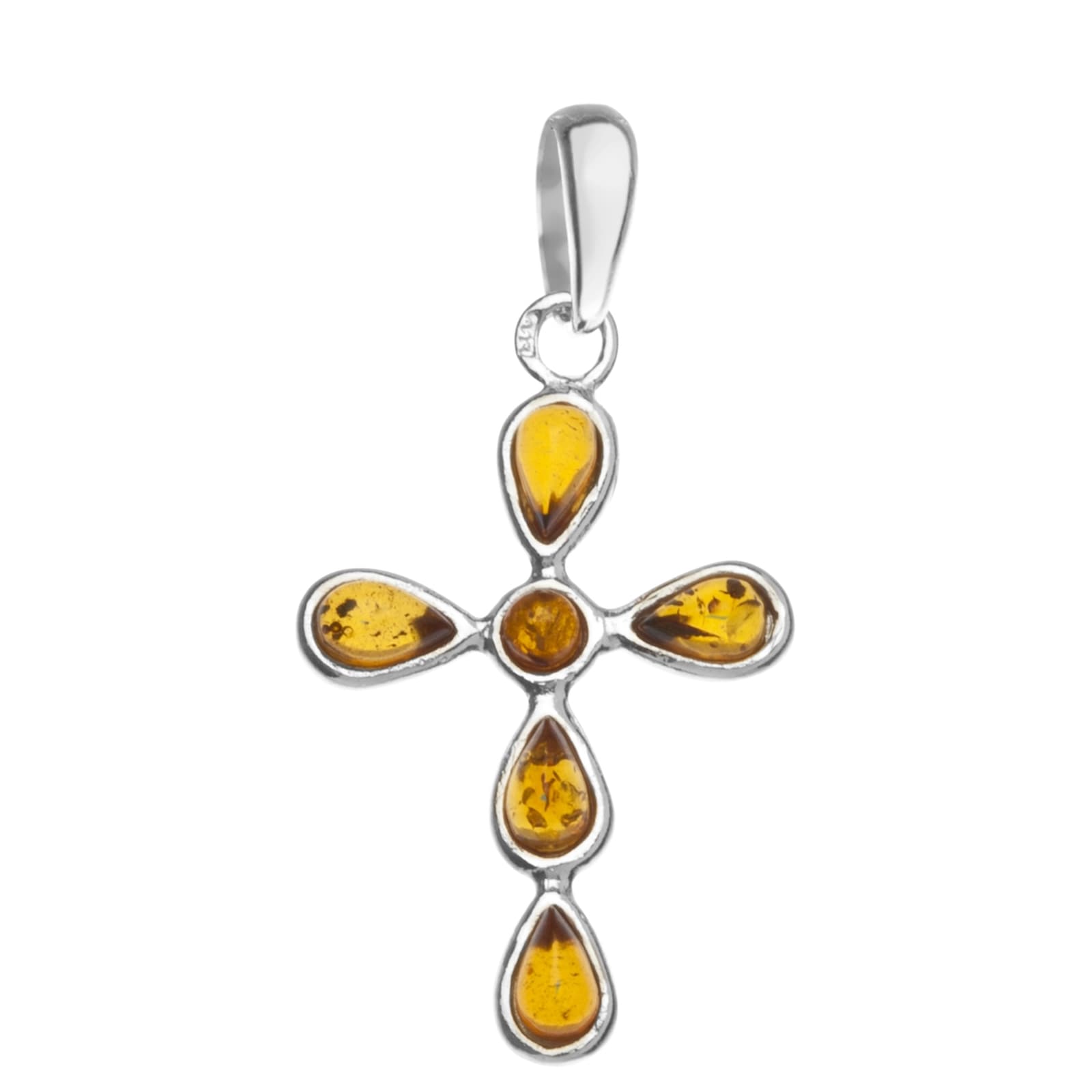 Kettenanhänger OSTSEE-SCHMUCK "Ostsee-Schmuck Anhänger Kreuz Anhänger Kreuz", weiß, Schmuckanhänger, Damen, 35 x 19mm, Silber 925 (Sterlingsilber), 1,6 g, Kettenanhänger