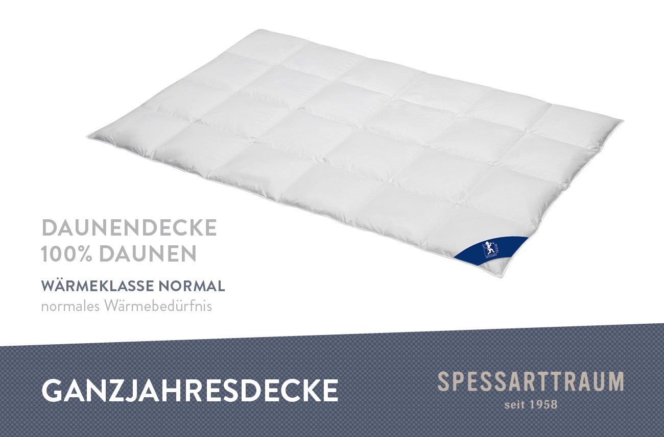 SPESSARTTRAUM Daunenbettdecke »Laax Bettdecke 135x200, 155x220 cm und viele weitere Größen«, normal, Füllung 100% Daunen, Bezug 100% Baumwolle, (1 St.), Bettdecken Ganzjahresbettdecke, Winter, Sommer