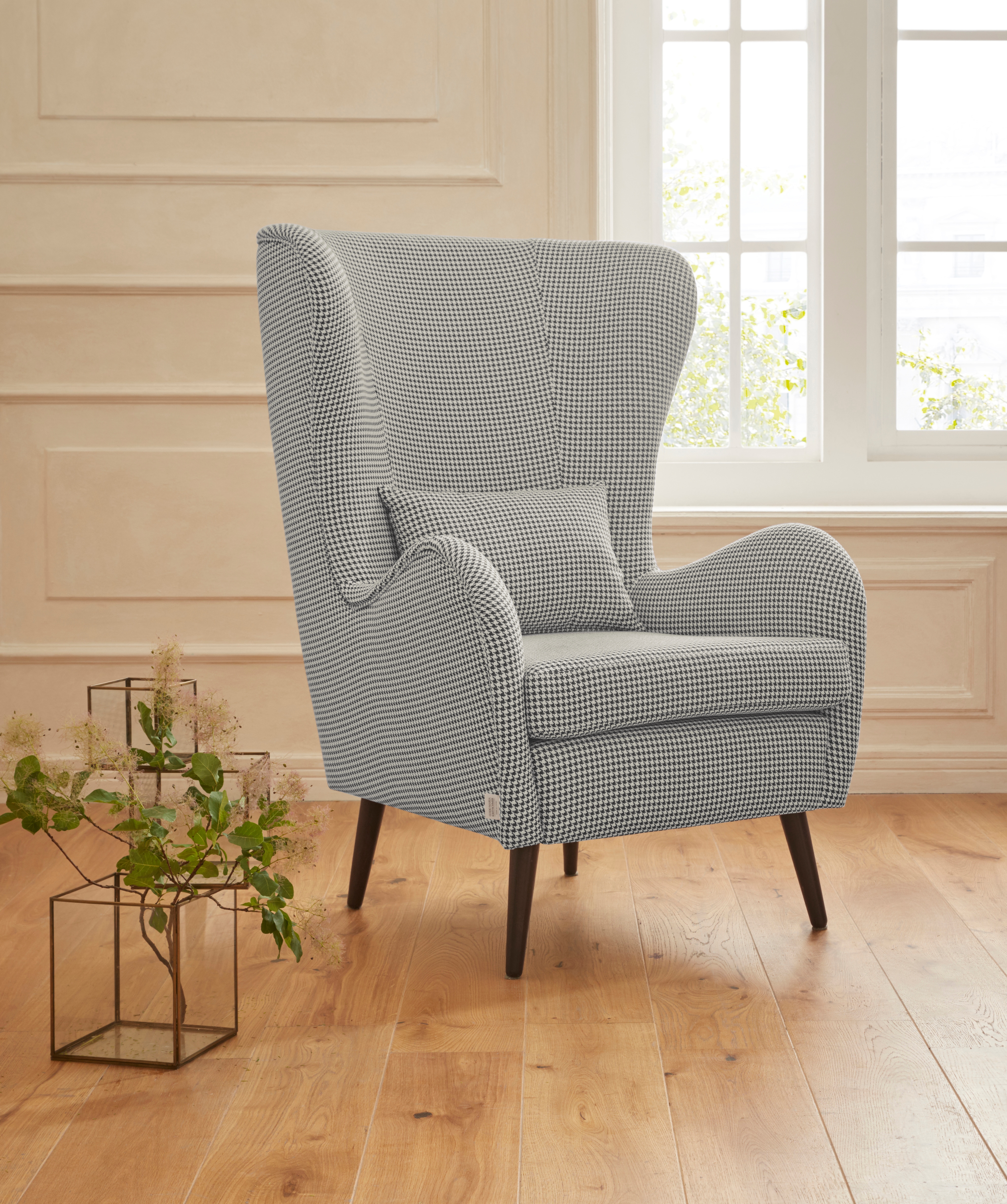 OTTO home Sessel "Salla auch in Fellimitat und Feincord, viele Bezugsarten, Ohrensessel" wahlweise mit oder ohne Hocker; großer Sessel: Maße B/T/H: 78/94/118cm