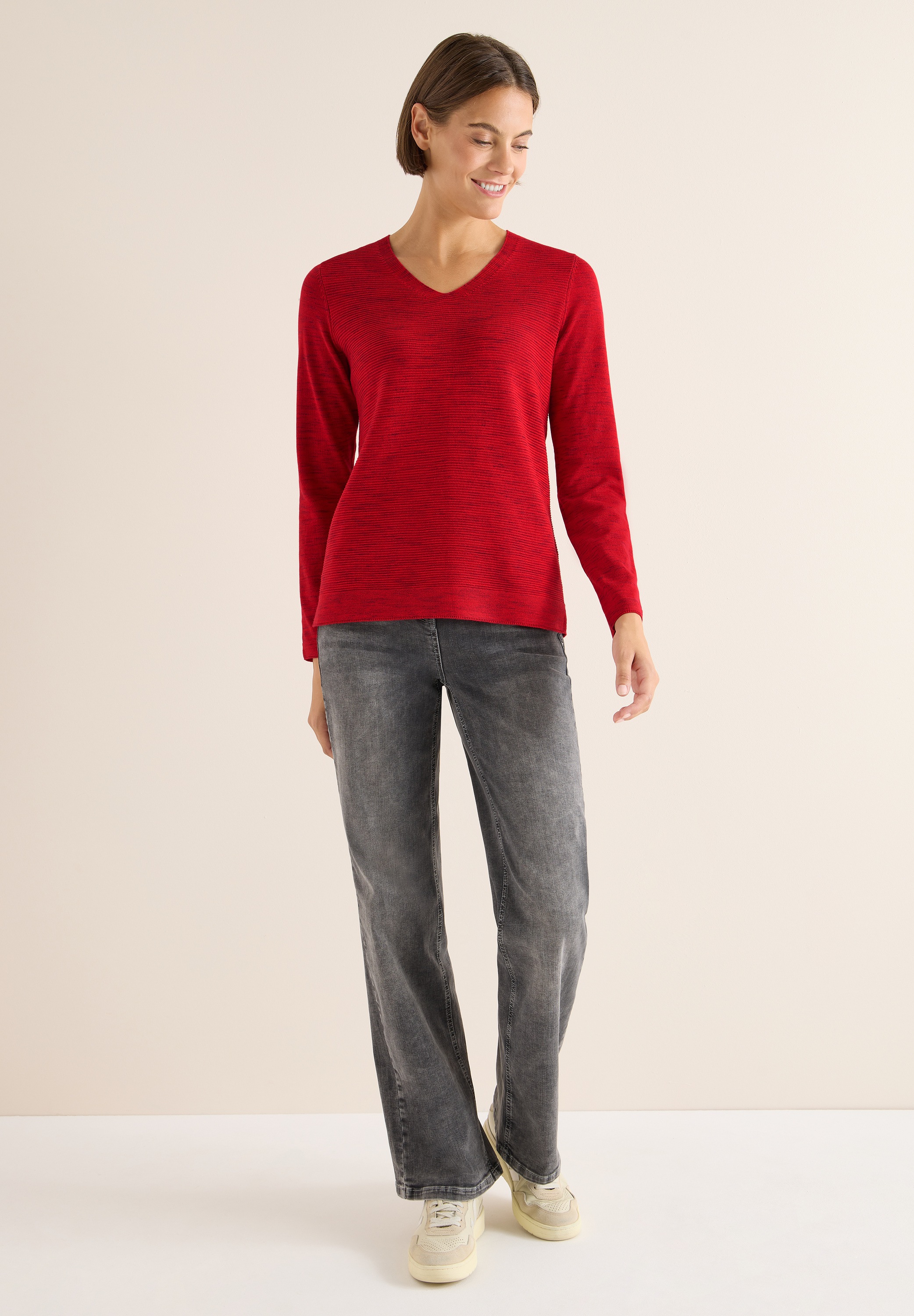 STREET ONE Strickpullover, im Melange Look