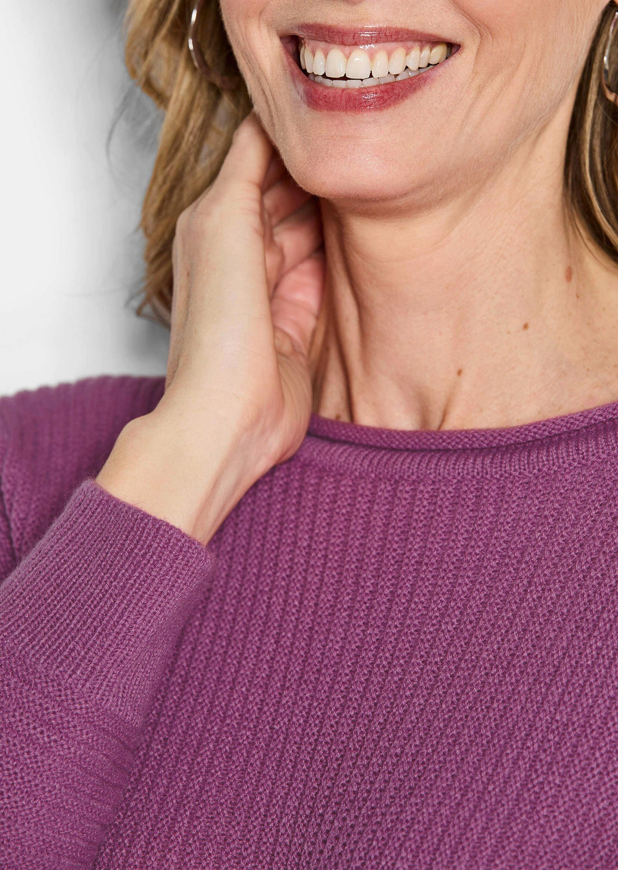 GOLDNER Rundhalspullover »Fledermausärmel-Pullover, Schurwolle«