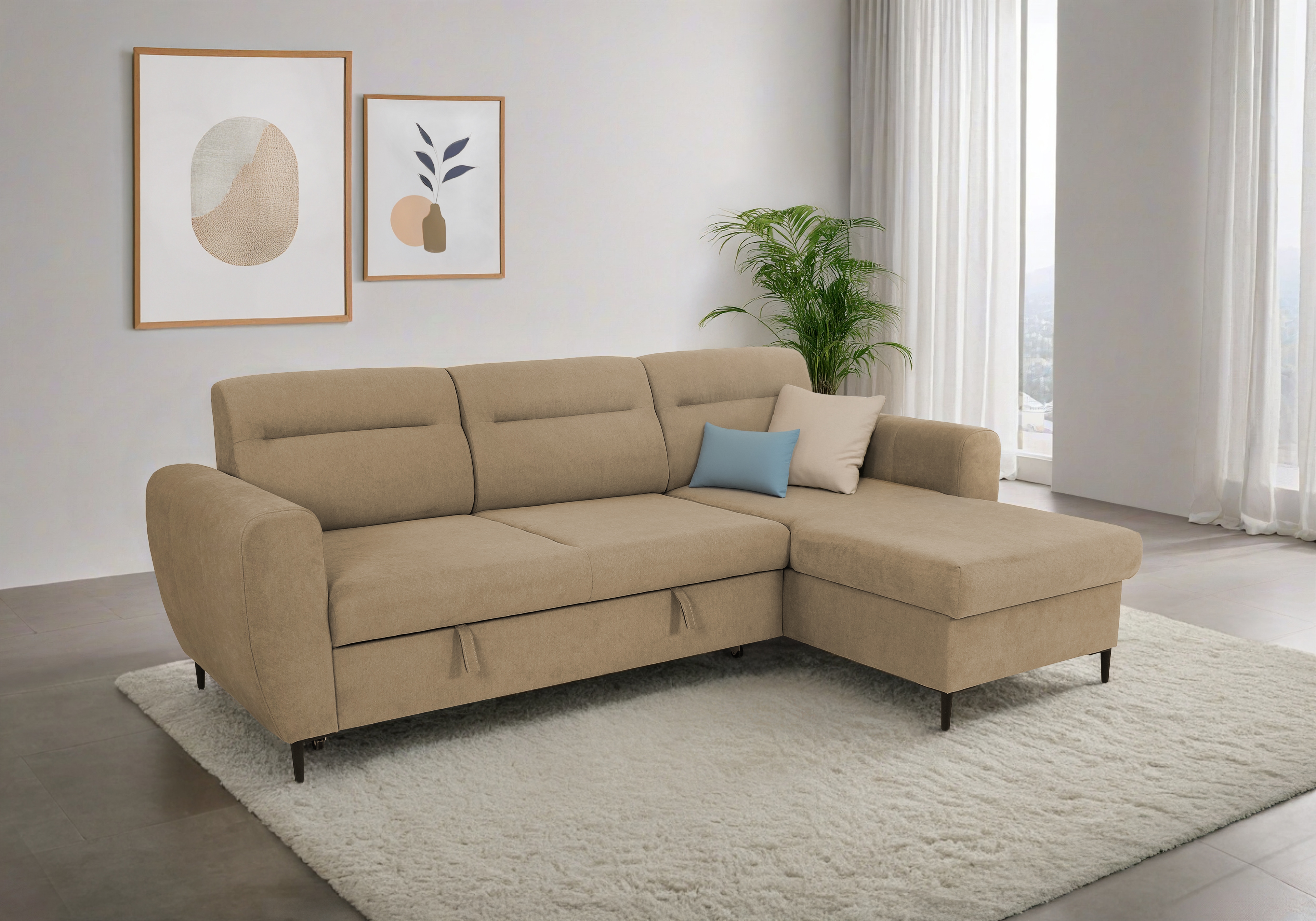 Trends by HG Ecksofa "Bella L-Form, B: 248 cm" mit Schlaffunktion & Bettkasten