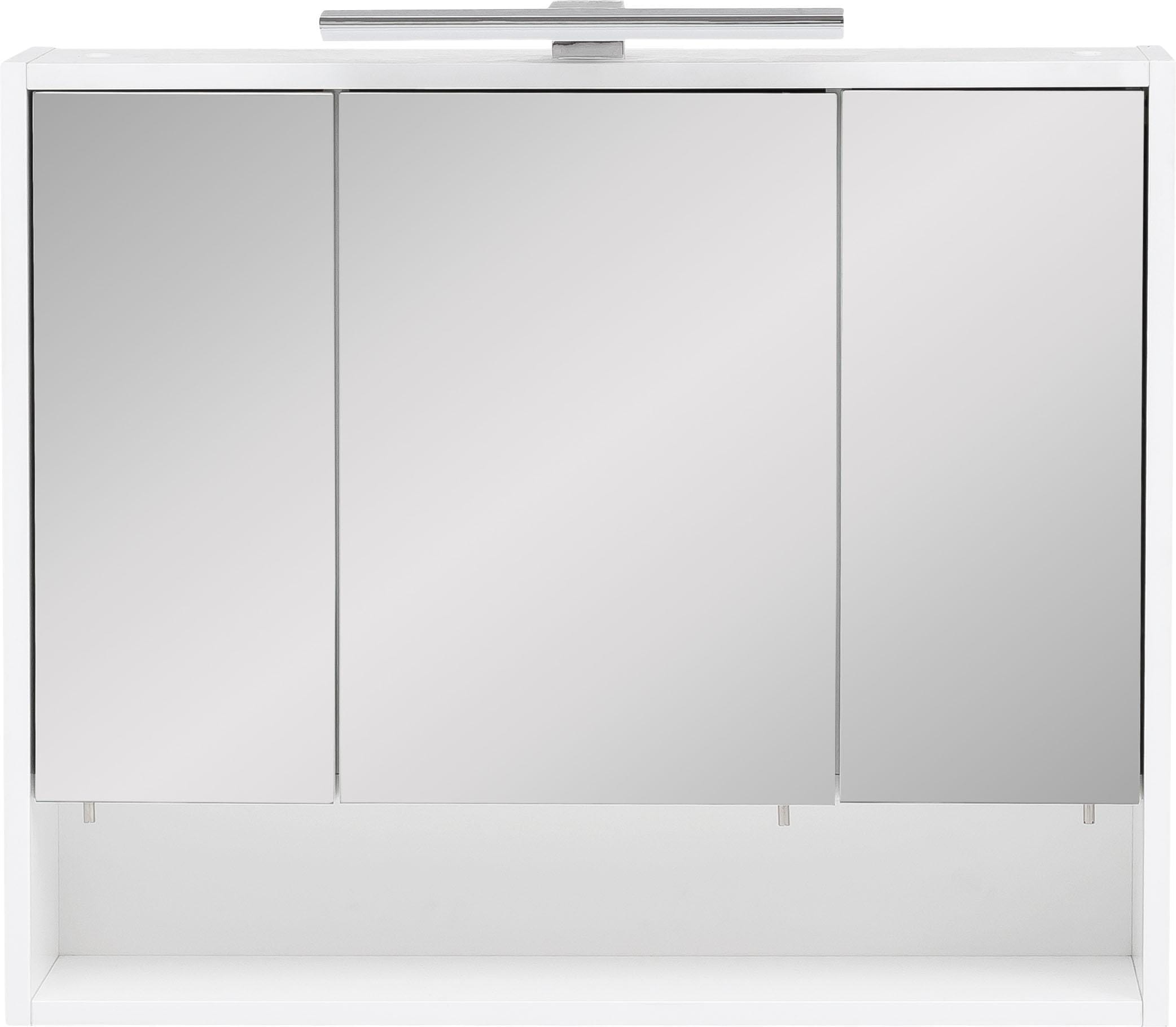 welltime Spiegelschrank »Kent«, Badmöbel. Breite 70 cm, LED-Beleuchtung und Schalter-/Steckdosenbox