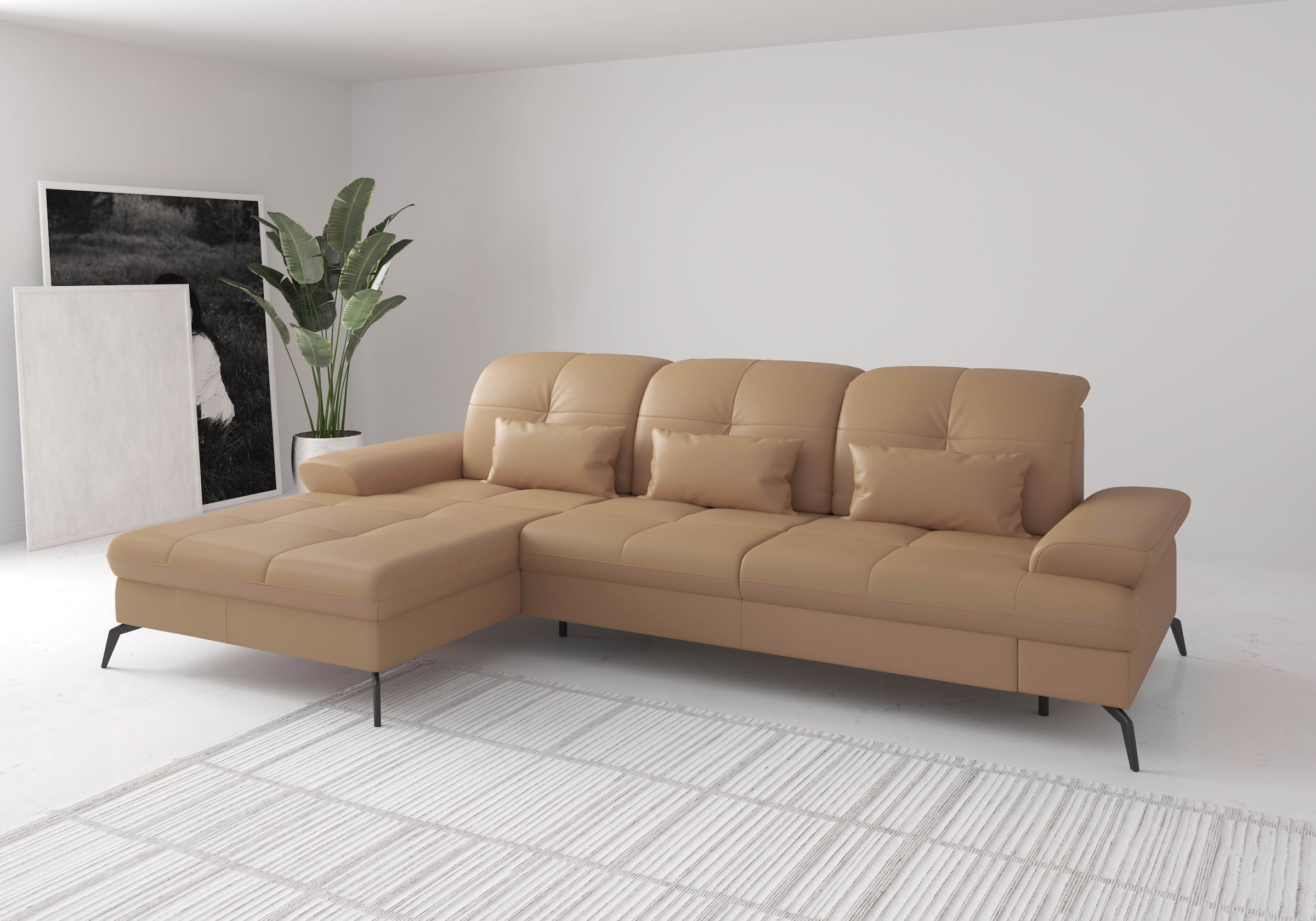 sit&more Ecksofa "Amica, L-Form, inkl. Sitztiefenverstellung & Armteilverstellung" wahlweise mit Schlaffunktion, Bettkasten und Kopfteilverstellung