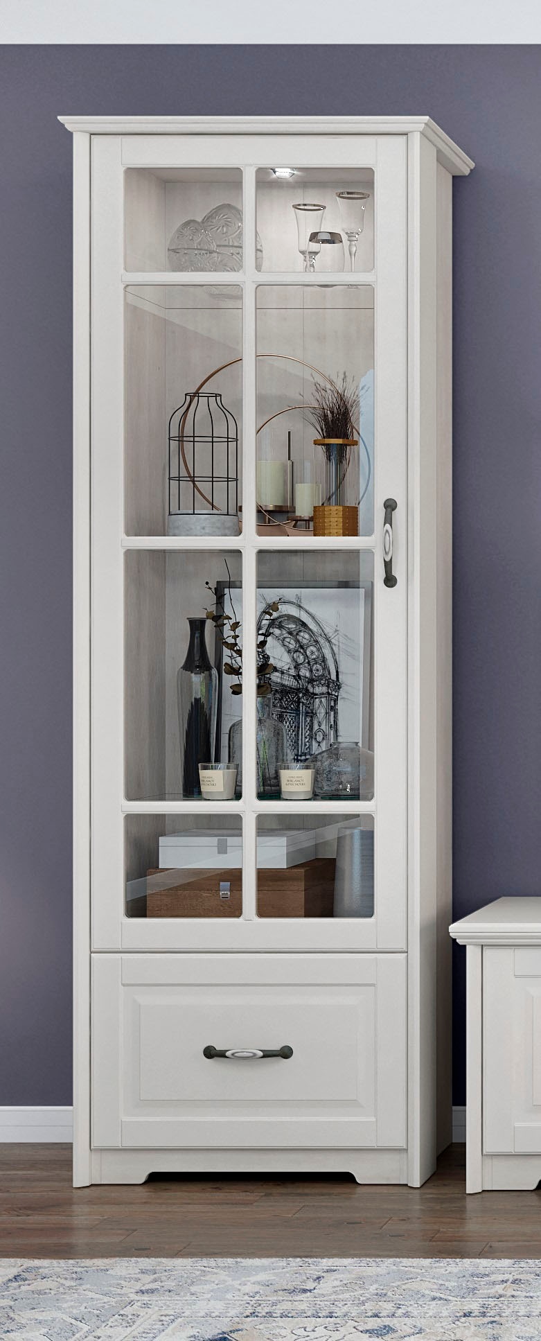 OTTO home Glasvitrine "Evergreen" UV lackiert, Tür mit Sicherheitsglas 4 mm, mit Soft-Close-Funktion