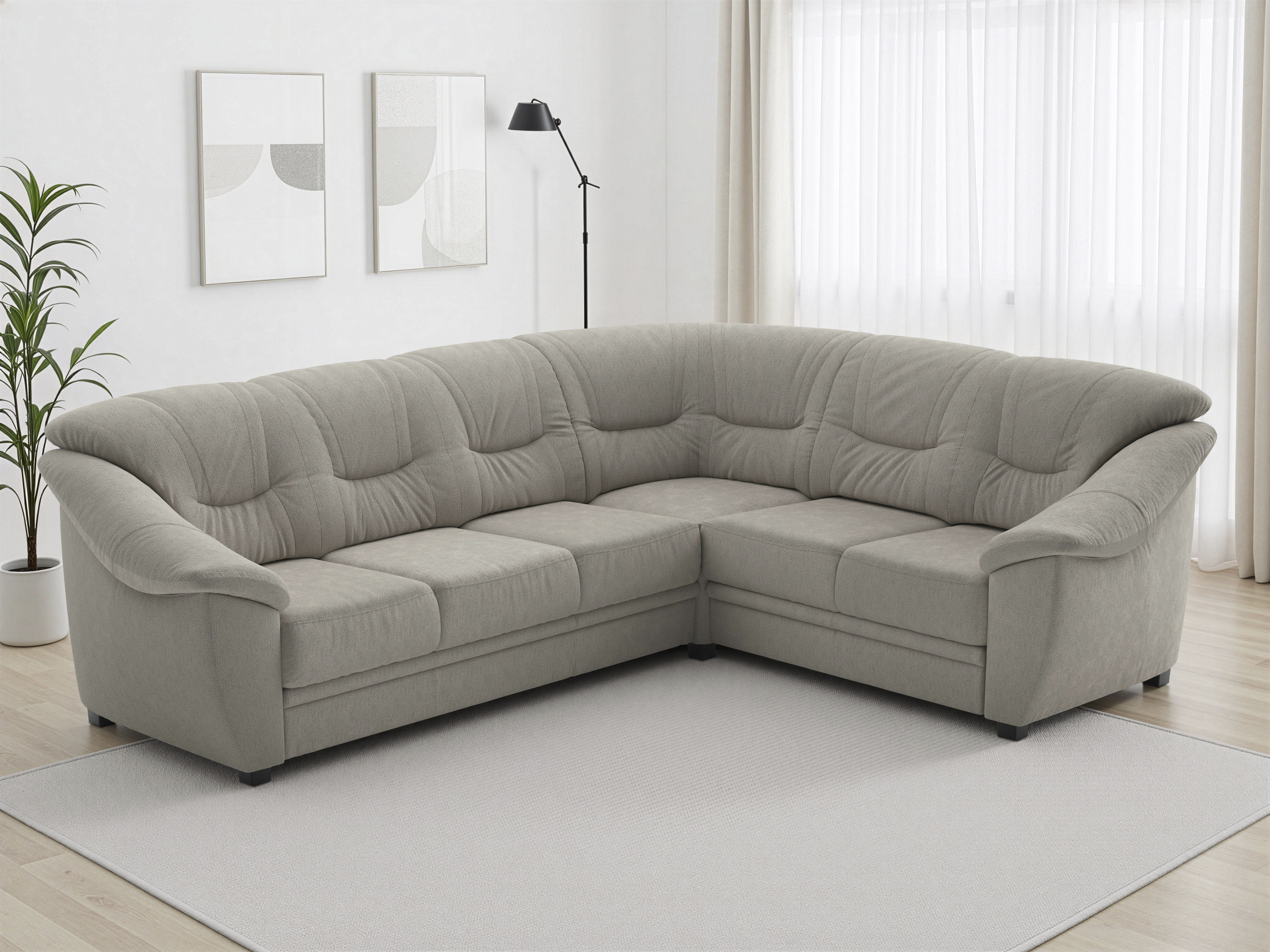 sit&more Ecksofa "Savona L-Form, B. 262 cm, Komfortsitz, Eckcouch mit Stoff- & Lederwahl" mit Schlaffunktion, Liegefl. 120x195 cm
