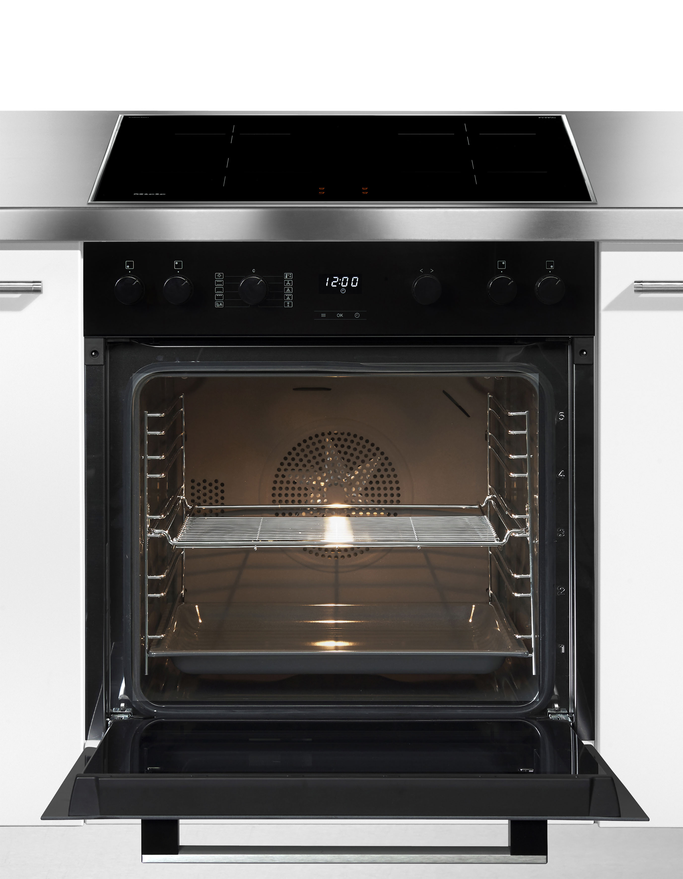 Thumbnail - Miele Induktions Herd-Set "H2455I D OBSW/EDST-LOOK + KM 7061 F" Herd-Set - Kombination aus Herd und Induktionskochfeld