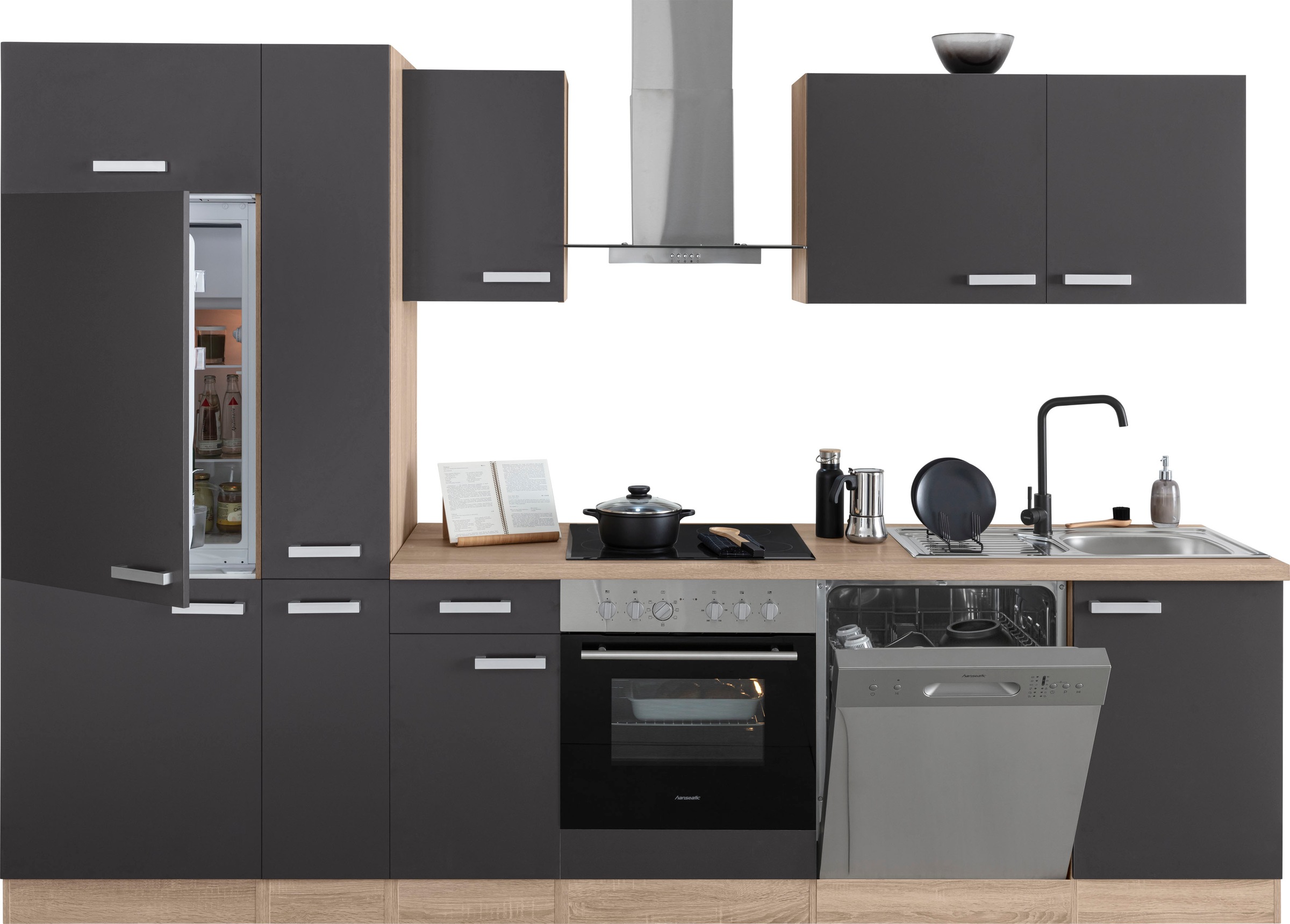 OPTIFIT Küchenzeile "Leer Breite 300 cm" mit Hanseatic E-Geräten, inkl. Küh günstig online kaufen