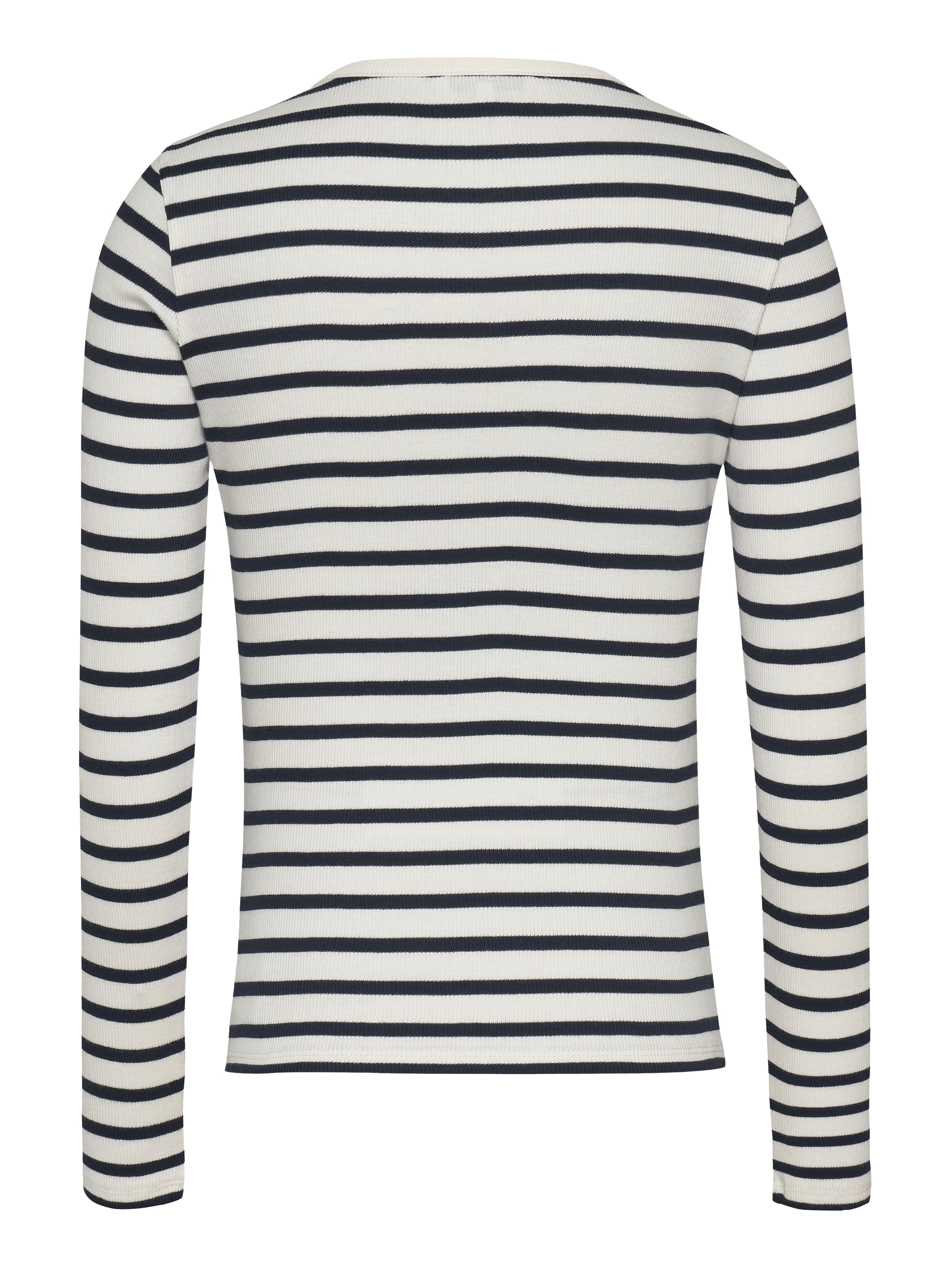 Tommy Jeans Langarmshirt »TJW SLM BUTTON RIB C-NECK LS EXT«, mit Logostickerei