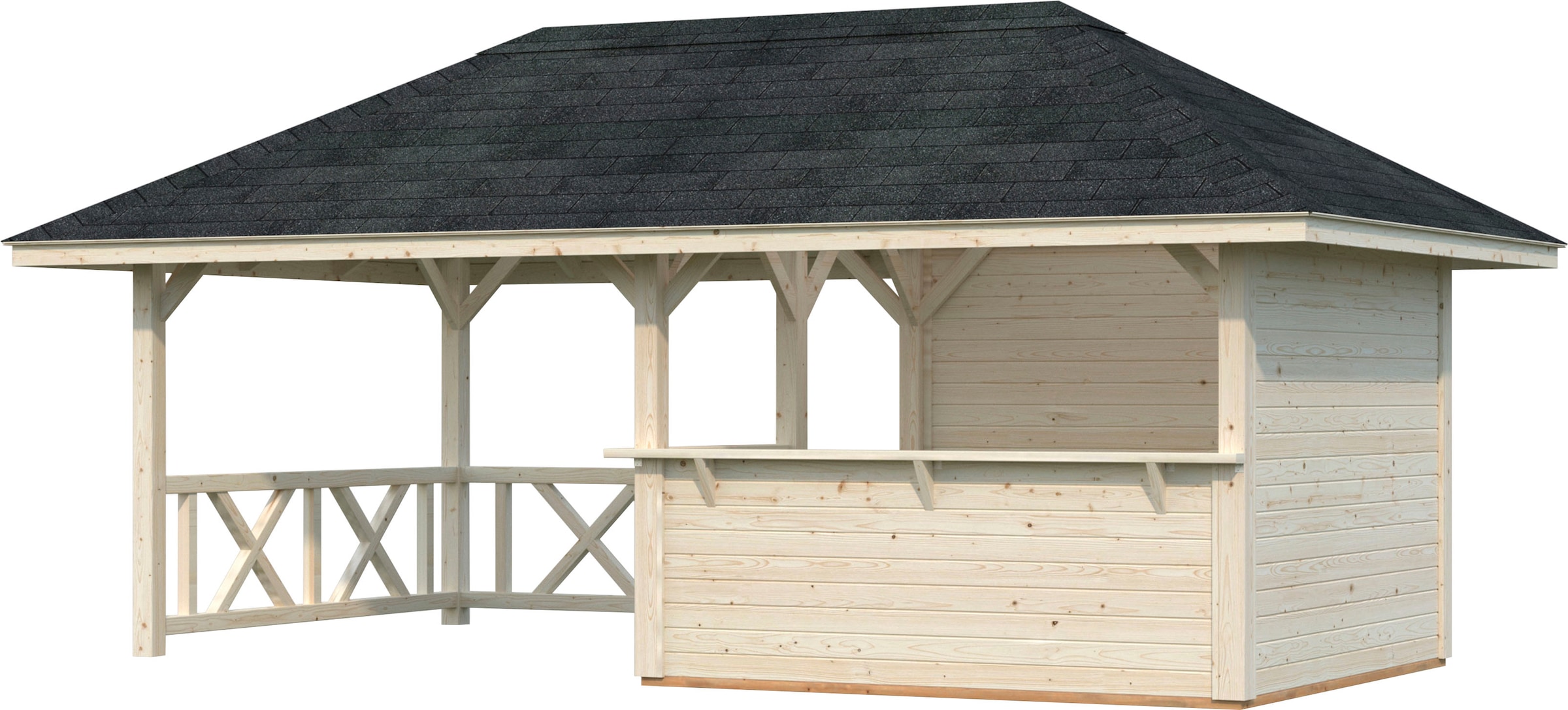 Palmako Holzpavillon »Bianca 16,6 m² Set 3«, BxTxH: 588x300x323 cm